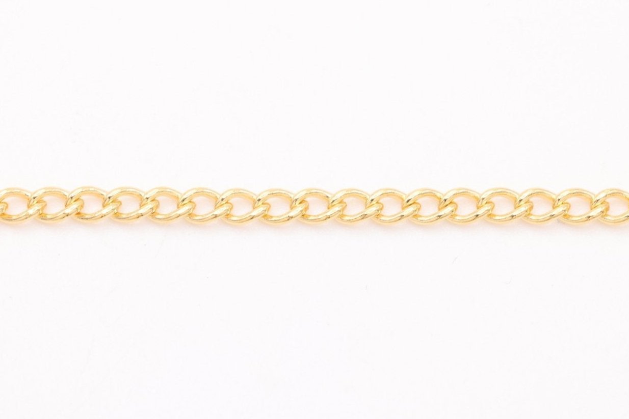Short Curb Chain, Gold - Filled, 2mm x 2mm, Bulk DIY Spool Pay Per Foot Jewelry Making Chain - HarperCrown