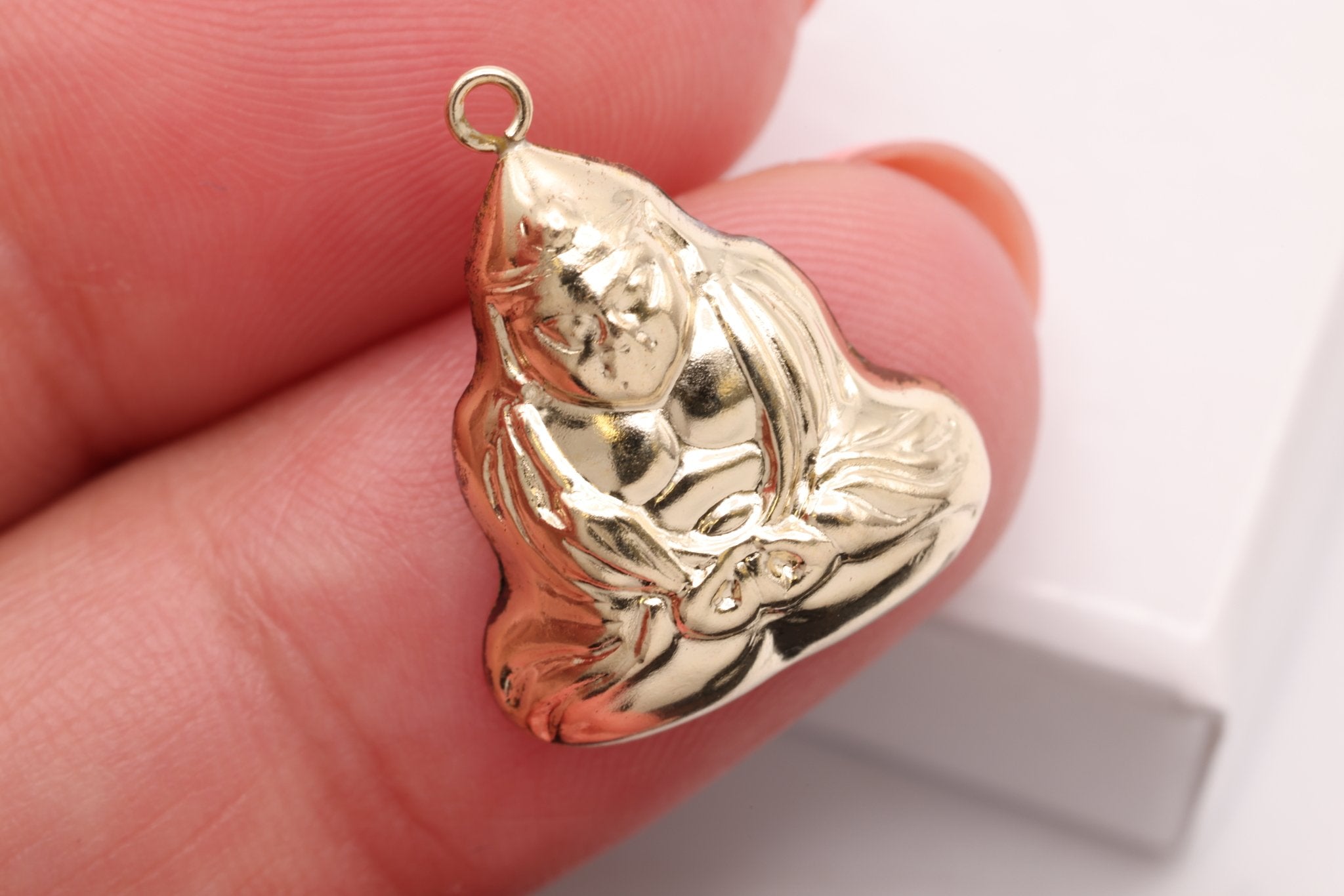 Sitting Buddha Charm, Gold - Filled, 18mm x 14mm, Bulk DIY Wholesale Jewelry Making Charm - HarperCrown