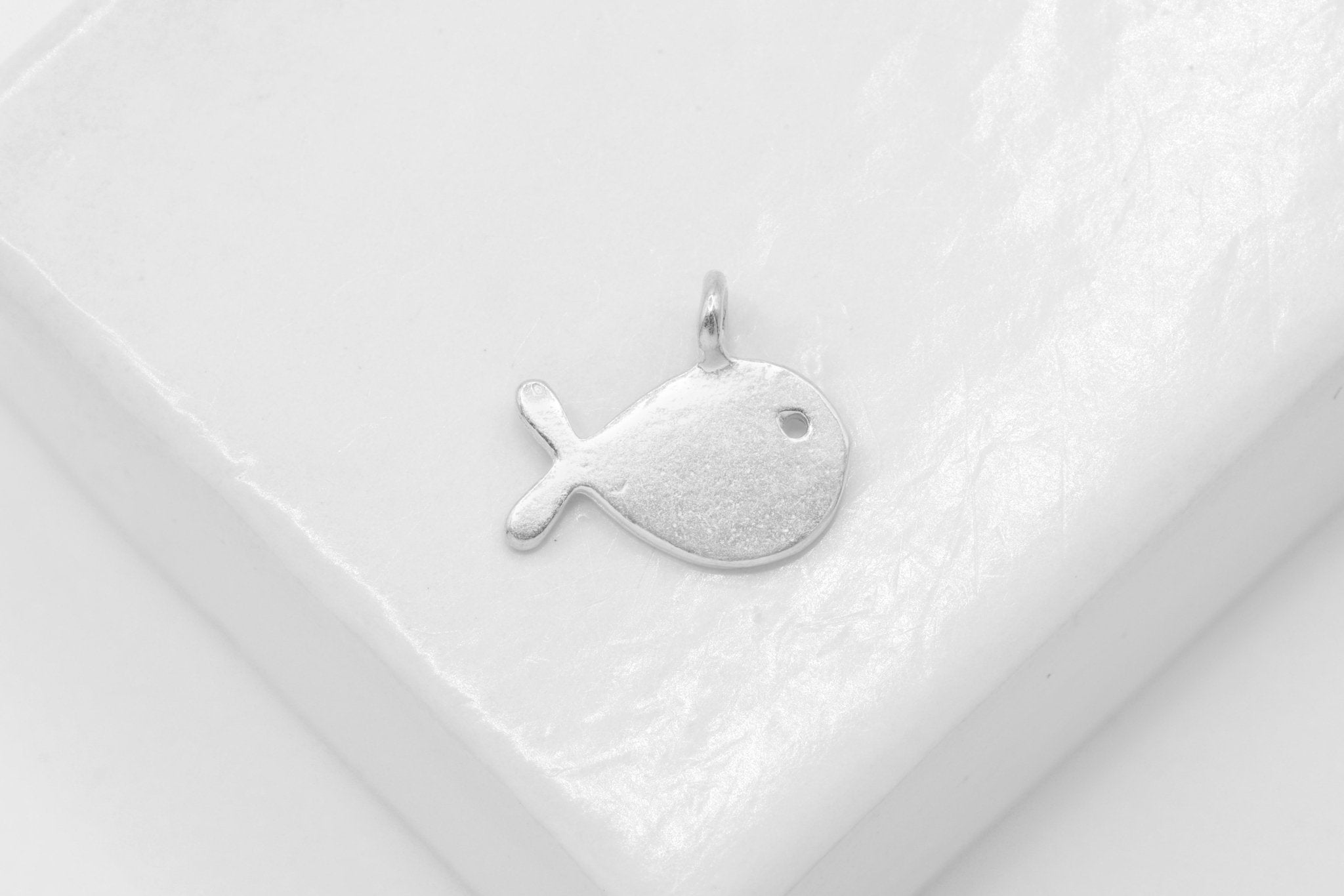 Small Gold Fish Charm, Wholesale, 925 Sterling Silver, 10mm x 10mm, Sea Fish Sea Life Ocean Swimming Fish - HarperCrown