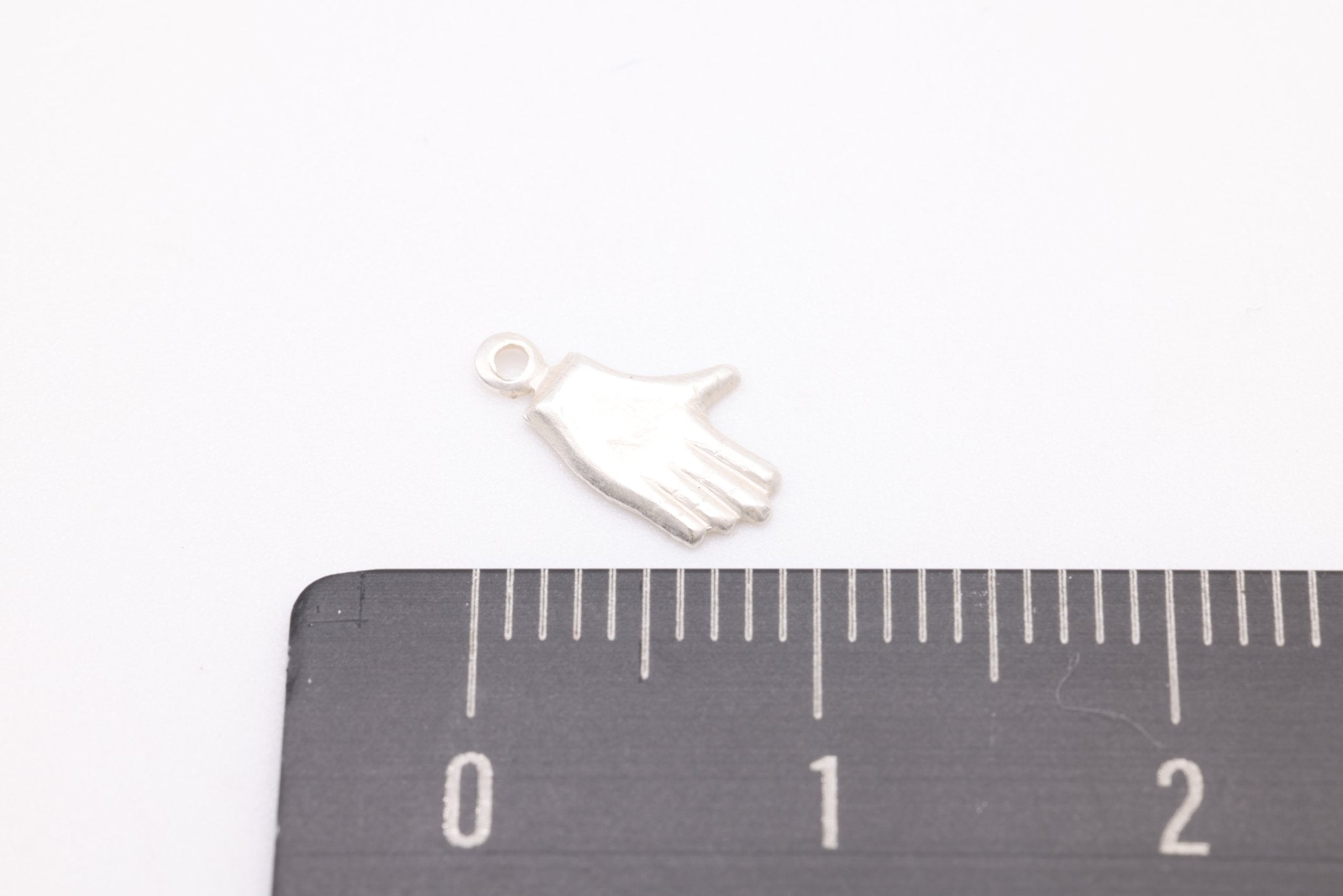 Small Hand Charm, 925 Sterling Silver, 10mm x 5mm, Bulk DIY Wholesale Jewelry Making Charm - HarperCrown