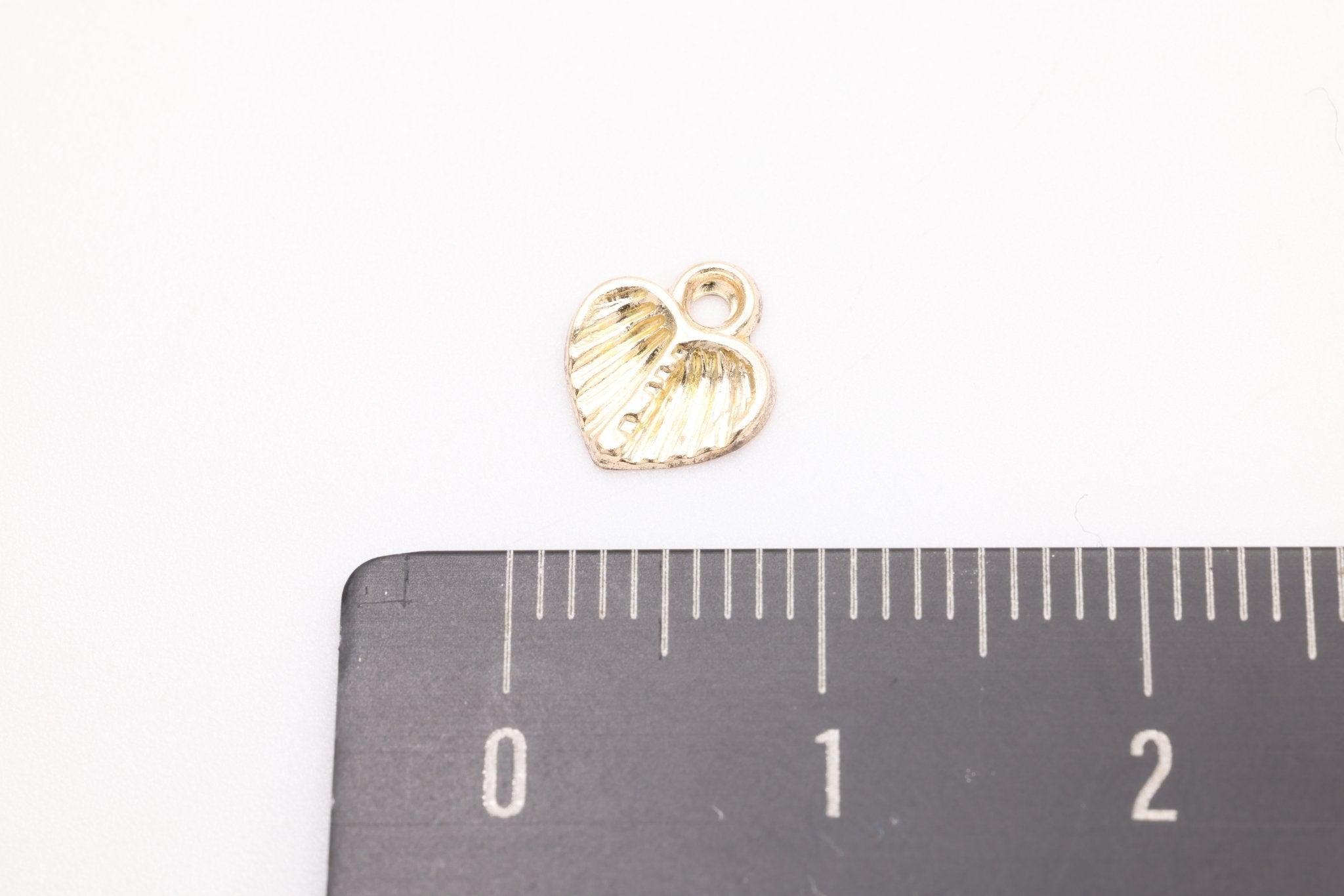 Small Heart Charm, Gold - Filled, 8mm x 8mm, Sacred Lined Heart, Wholesale Bulk DIY Wholesale Jewelry Making Charm - HarperCrown