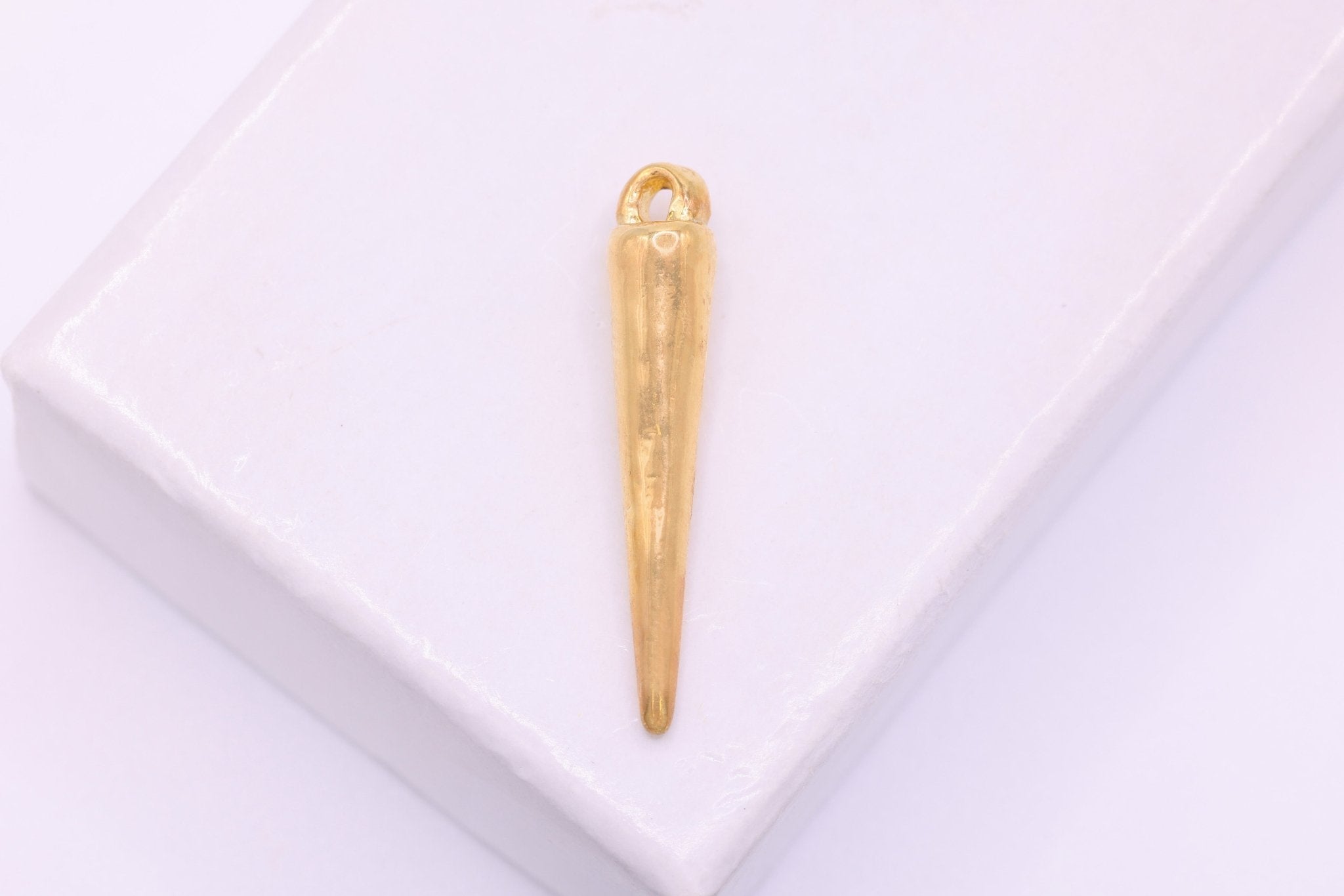 Small Spike, Wholesale, 18 Gold plated over 925 Sterling Silver, 22mm x 3.5mm,Jewelry Making Charm - HarperCrown