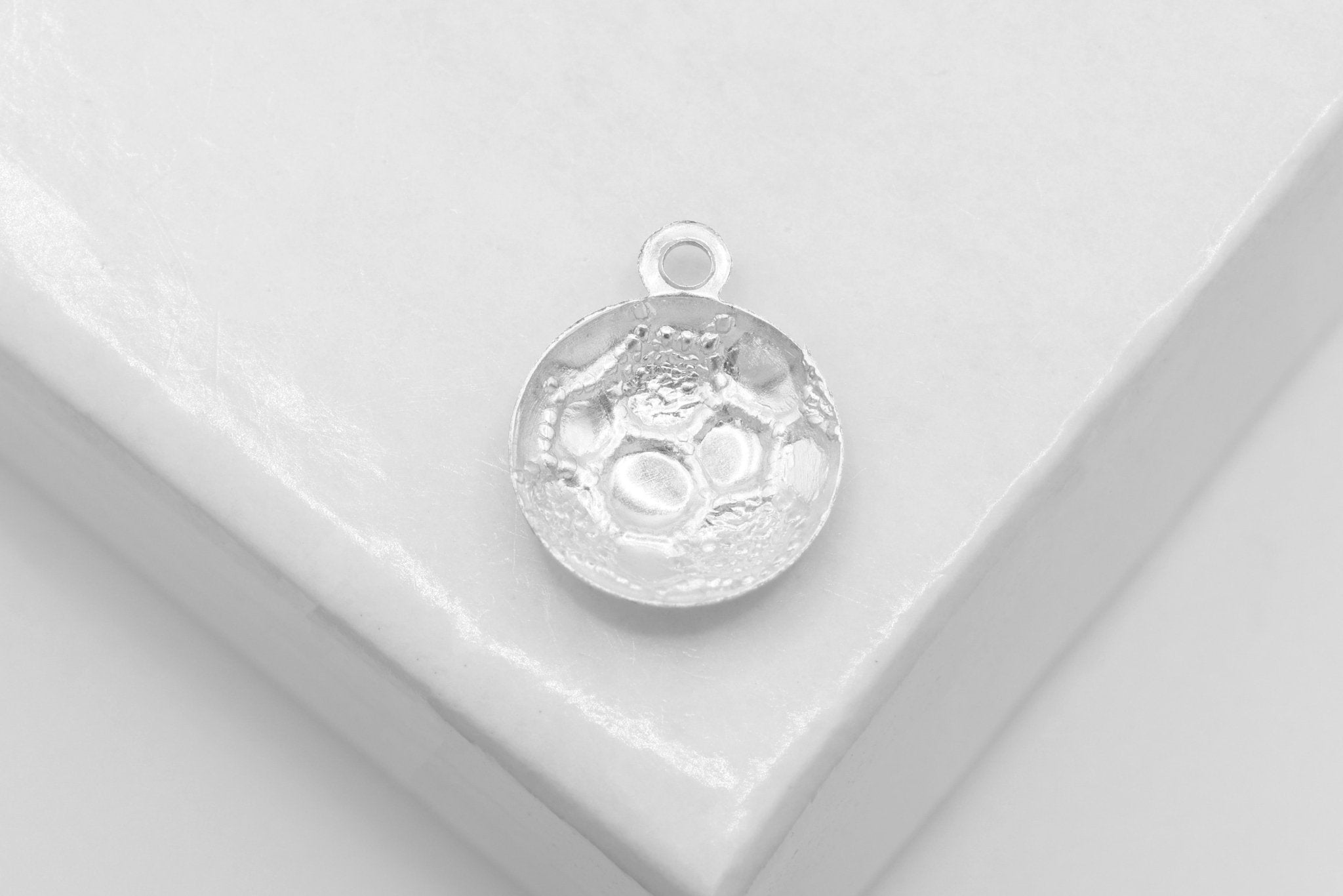 Soccer Ball Charm, 925 Sterling Silver, 7mm, Bulk DIY Wholesale Jewelry Making Charm - HarperCrown