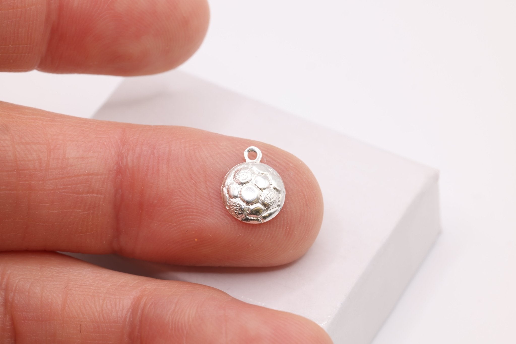 Soccer Ball Charm, 925 Sterling Silver, 7mm, Bulk DIY Wholesale Jewelry Making Charm - HarperCrown
