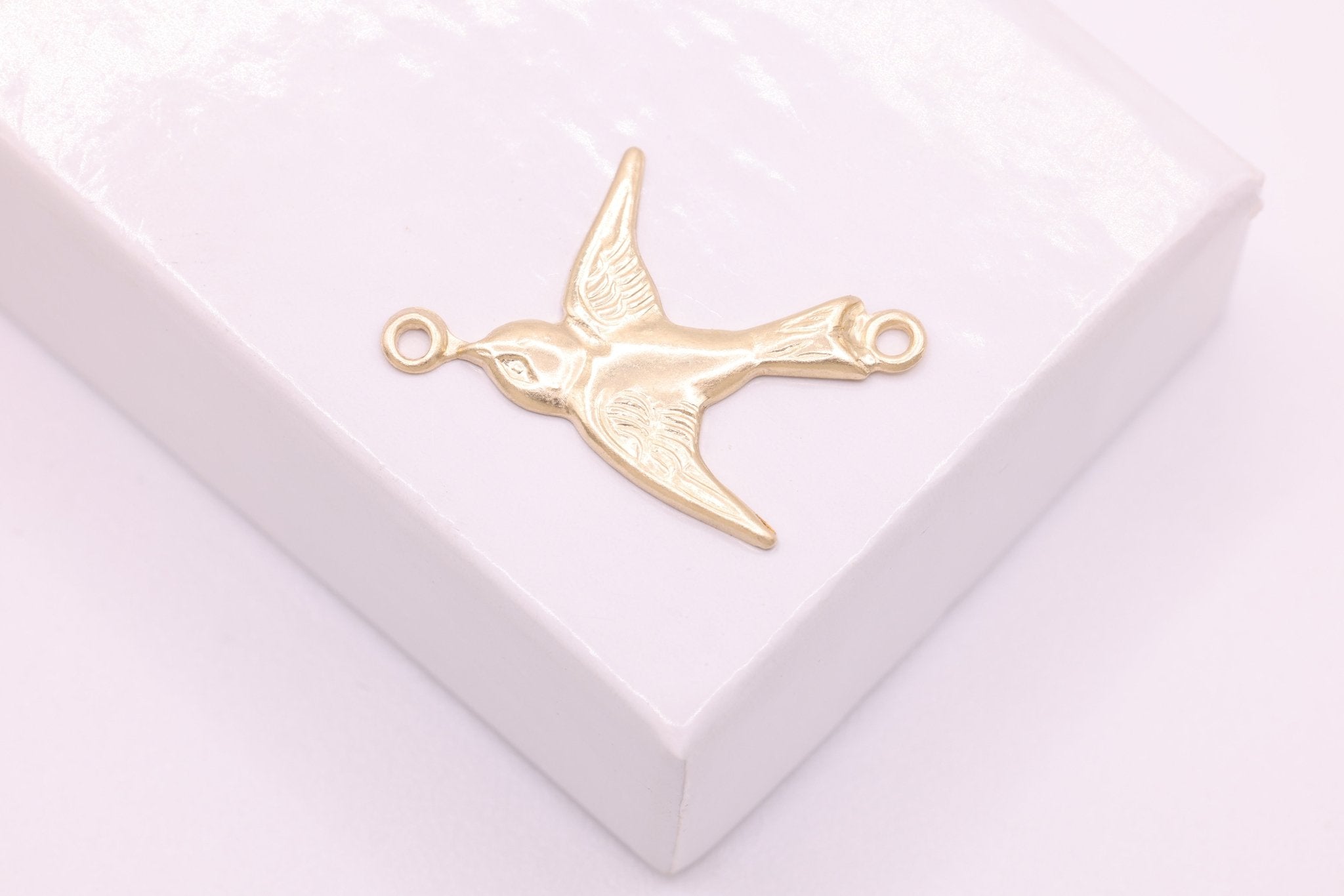 Sparrow Charm Connector, Gold - Filled, 20mm x 16mm, Bulk DIY Wholesale Jewelry Making Charm - HarperCrown