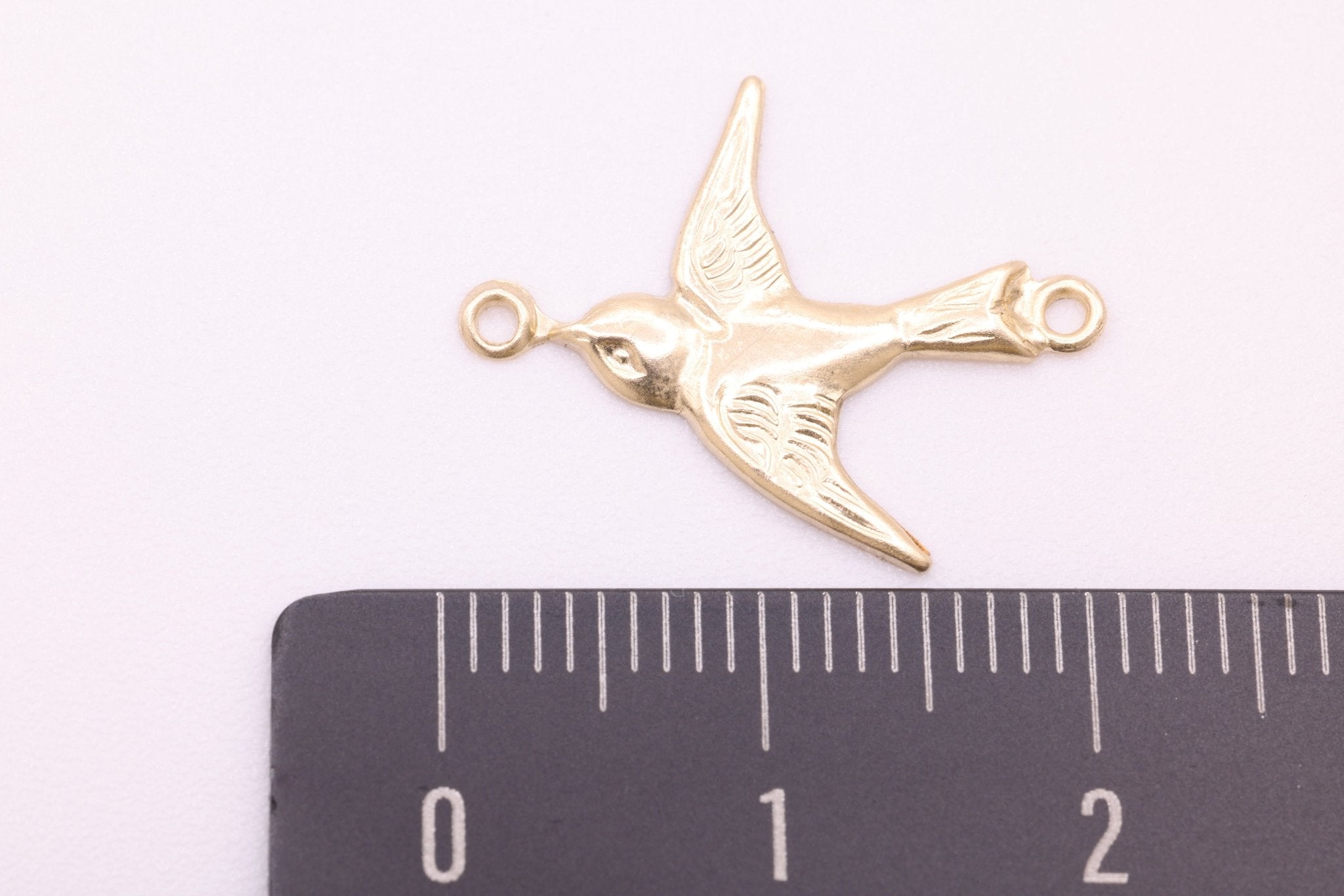 Sparrow Charm Connector, Gold - Filled, 20mm x 16mm, Bulk DIY Wholesale Jewelry Making Charm - HarperCrown