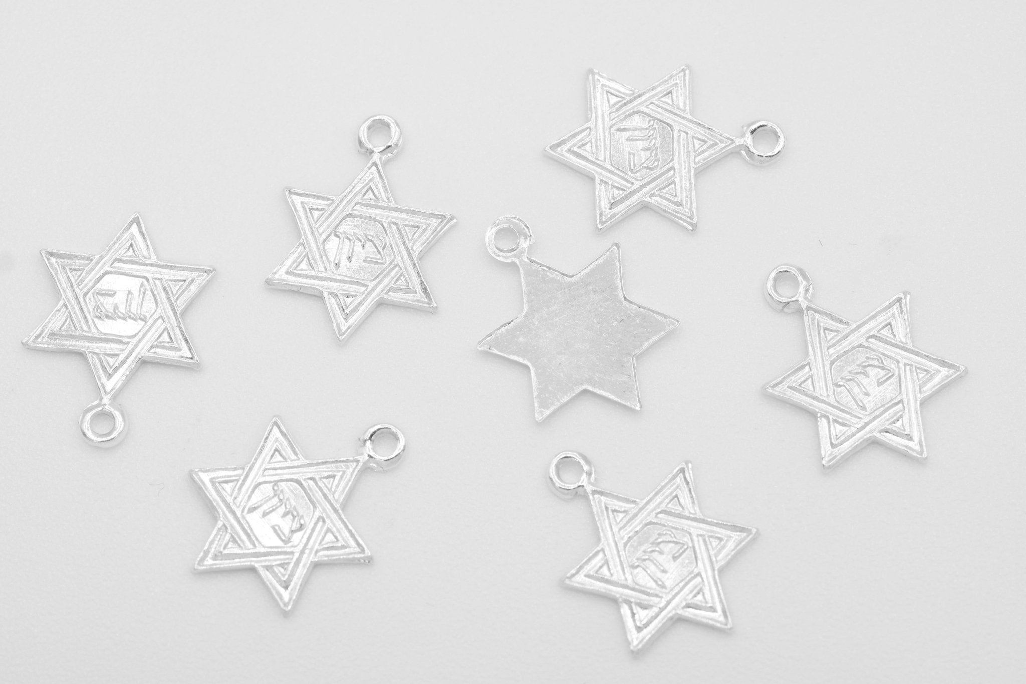 Star of David Pendant, Wholesale, 925 Sterling Silver, 12mm x 12mm - HarperCrown