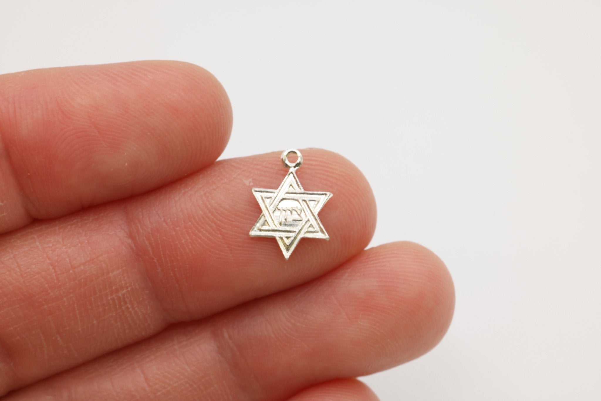 Star of David Pendant, Wholesale, 925 Sterling Silver, 12mm x 12mm - HarperCrown