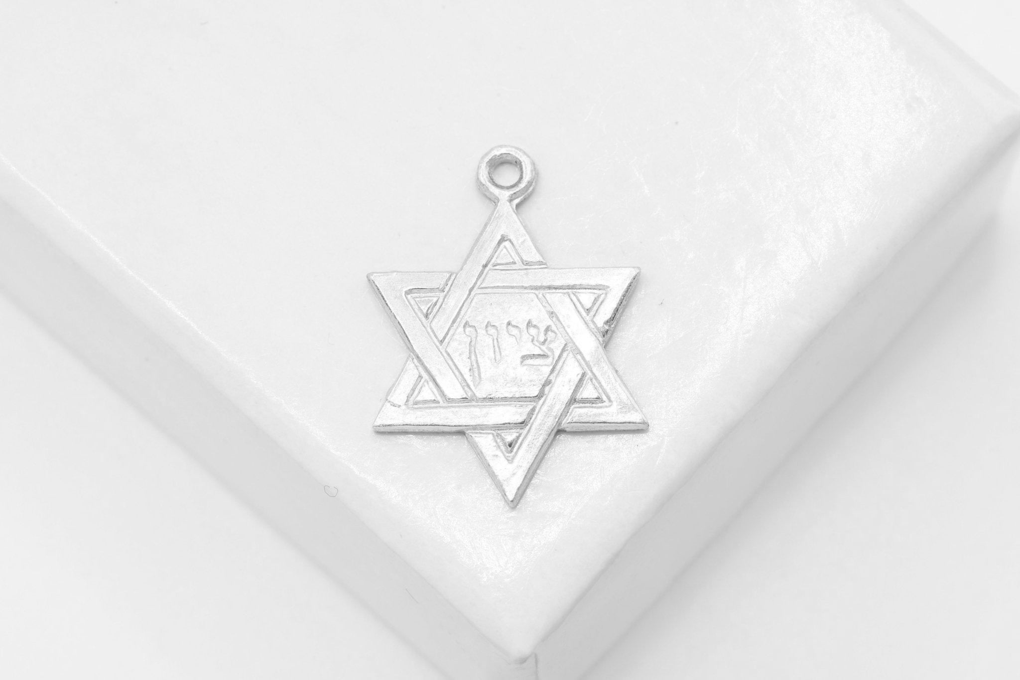 Star of David Pendant, Wholesale, 925 Sterling Silver, 12mm x 12mm - HarperCrown