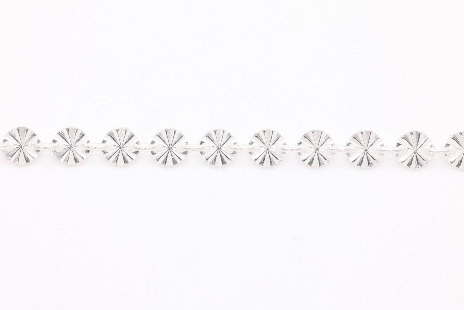 Starburst Chain Diamond Cut, Sterling Silver, 4mm, Bulk DIY Spool Pay Per Foot Jewelry Making Chain - HarperCrown