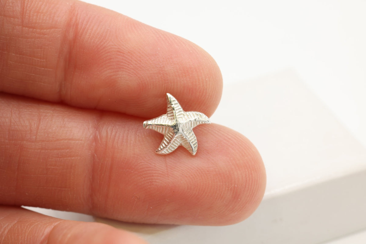 Starfish Stud Earring, 925 Sterling Silver, 10mm x 10mm, Wholesale, Pay Per Piece - HarperCrown
