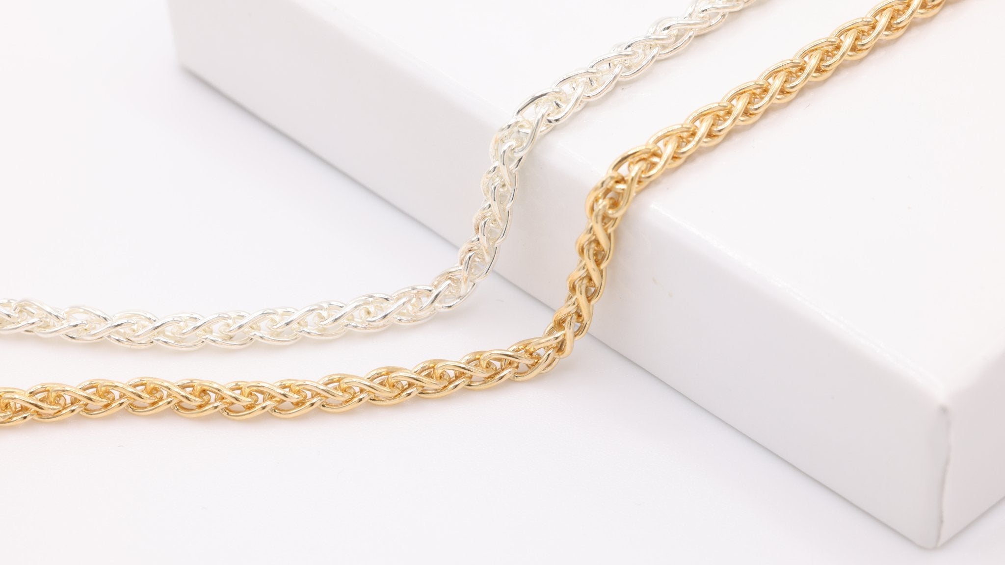 Sterling Silver 1.8 mm Wheat Chain, Wholesale Jewelry Making Wheat Chain - HarperCrown