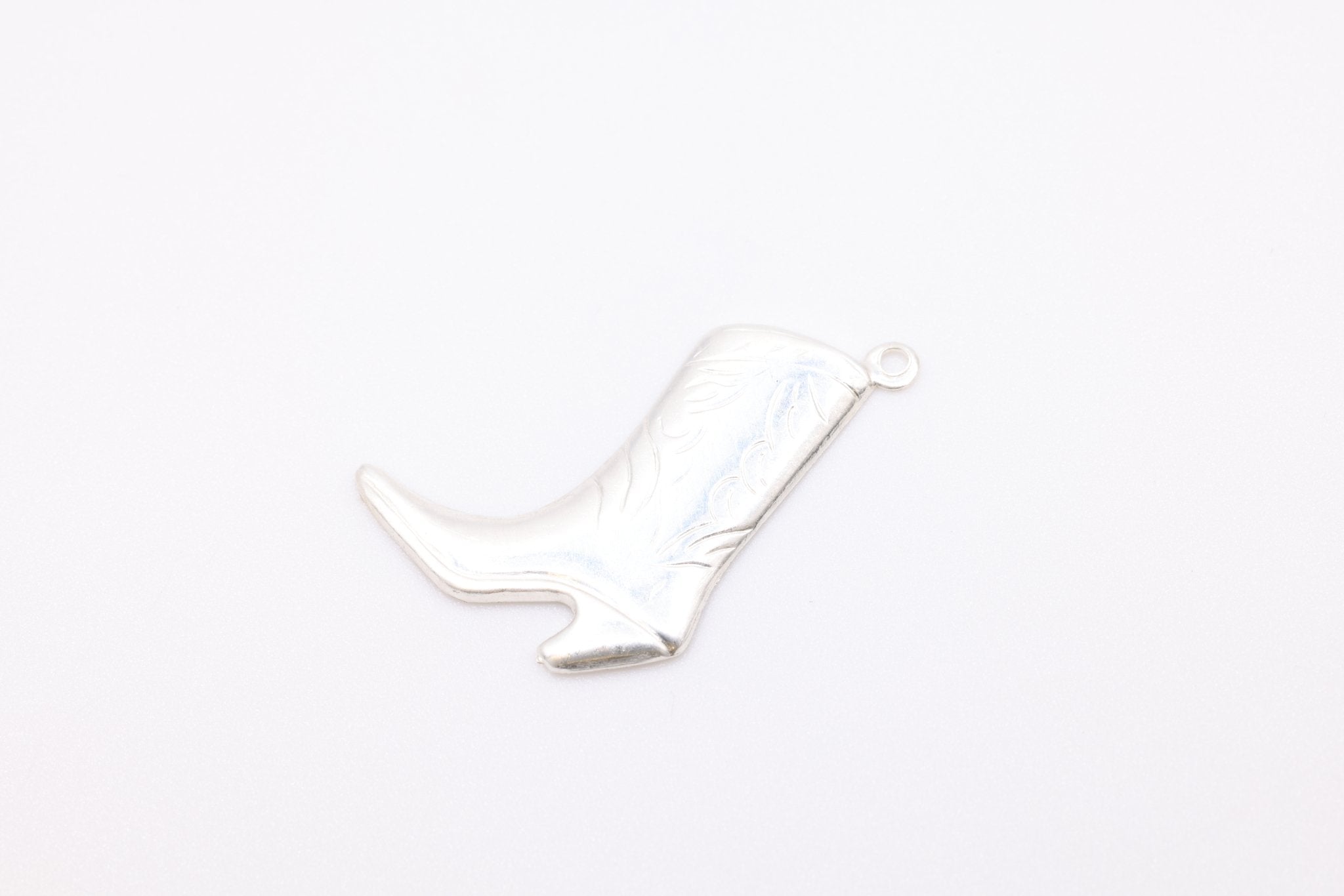 Sterling Silver Cowboy Boot Charm, Wholesale Jewelry Making Charm - HarperCrown