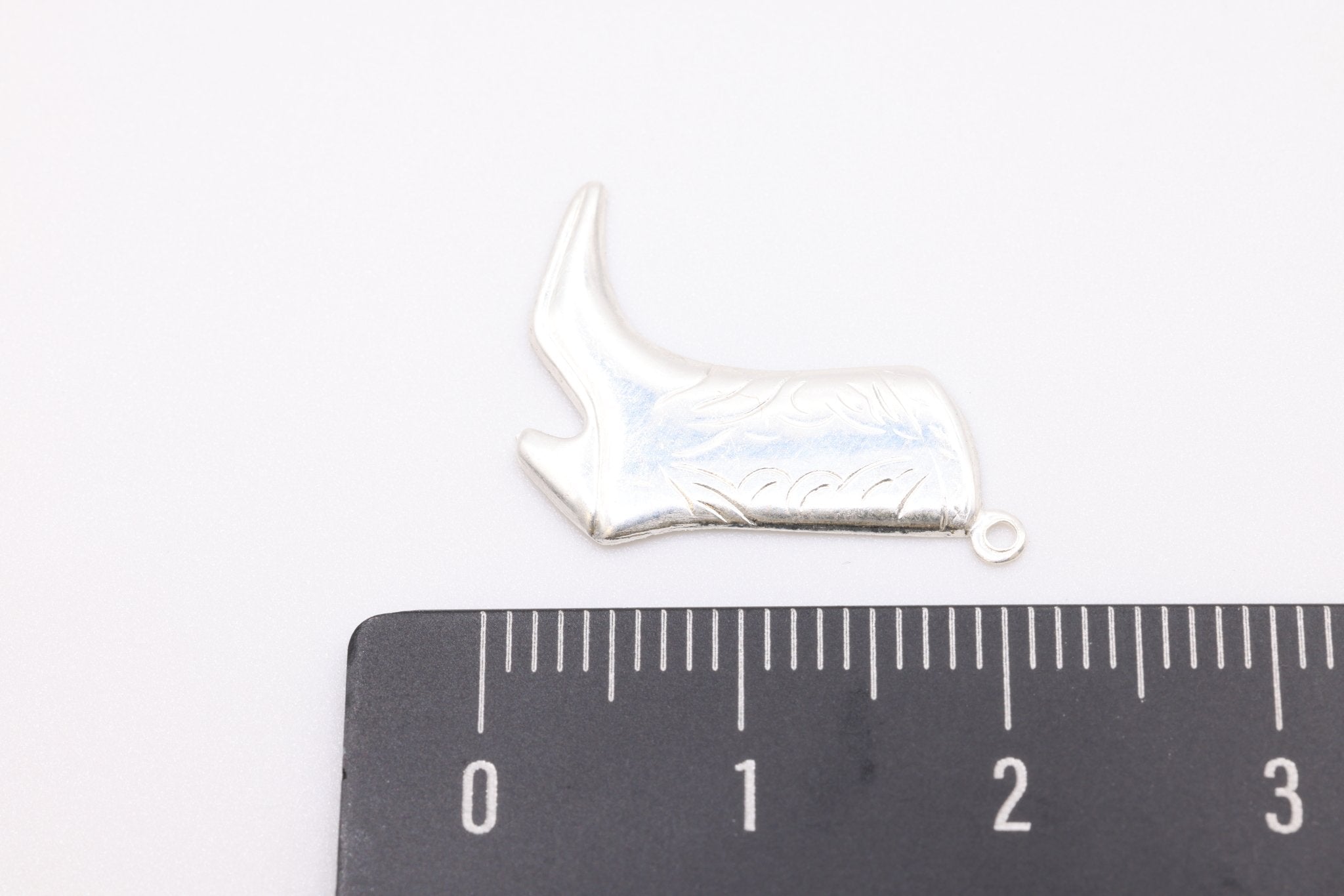 Sterling Silver Cowboy Boot Charm, Wholesale Jewelry Making Charm - HarperCrown