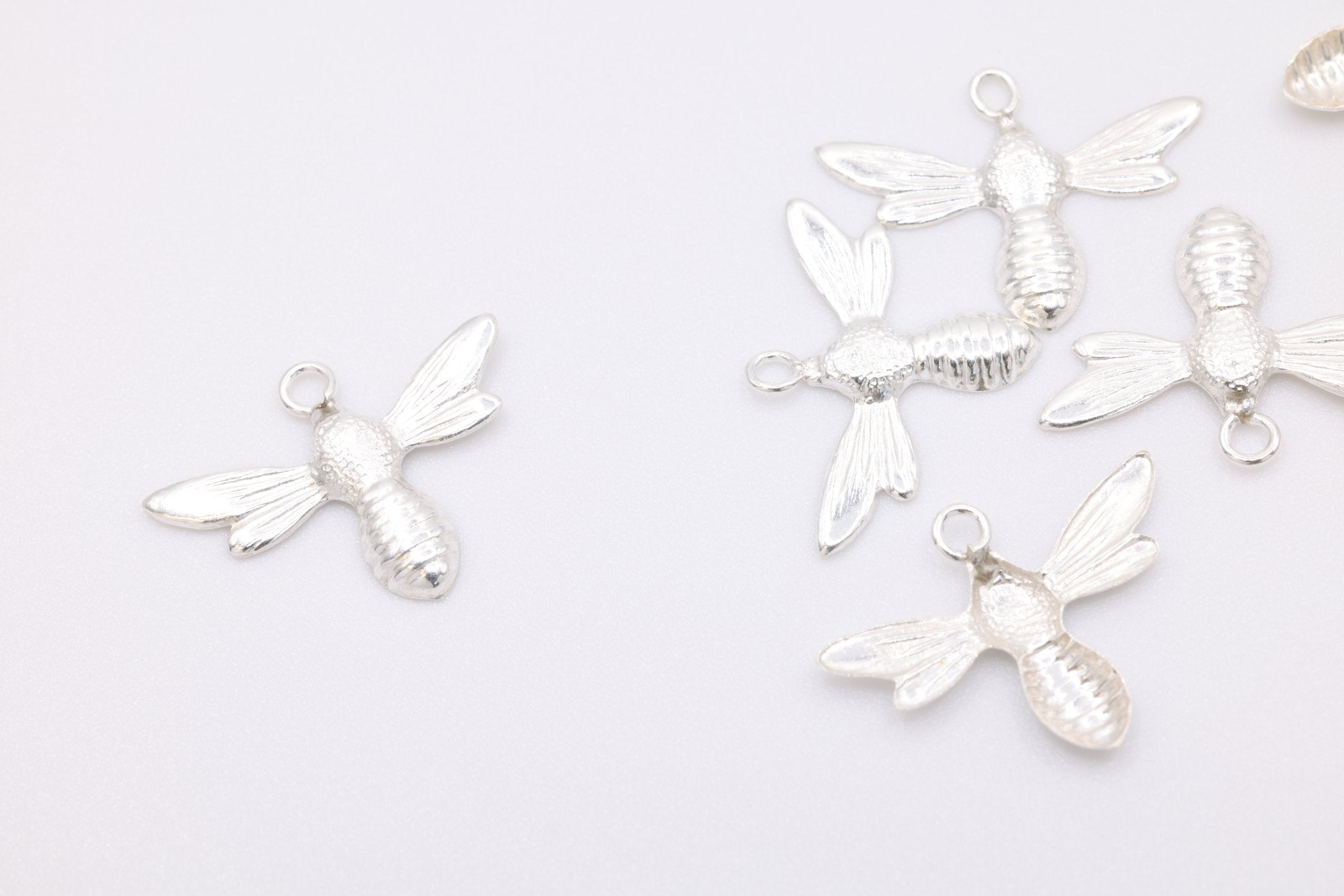 Sterling Silver Gold-Filled Bee Charm, Bumble Bee Bug Charm, Wholesale Jewelry Making Charm - HarperCrown