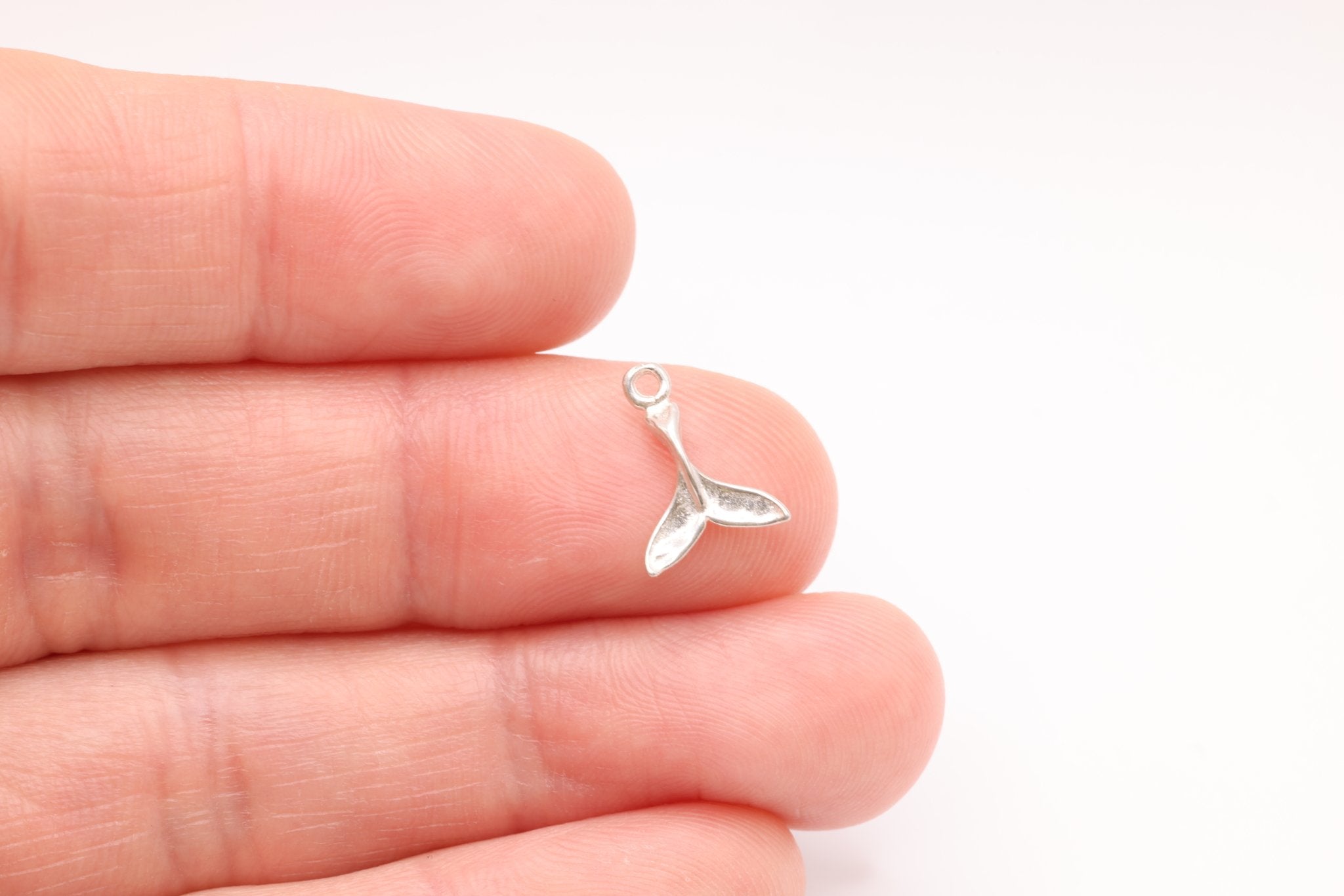 Sterling Wholesale Silver Dolphin Fin Tail Charm, 925 Sterling Silver, 180 - HarperCrown