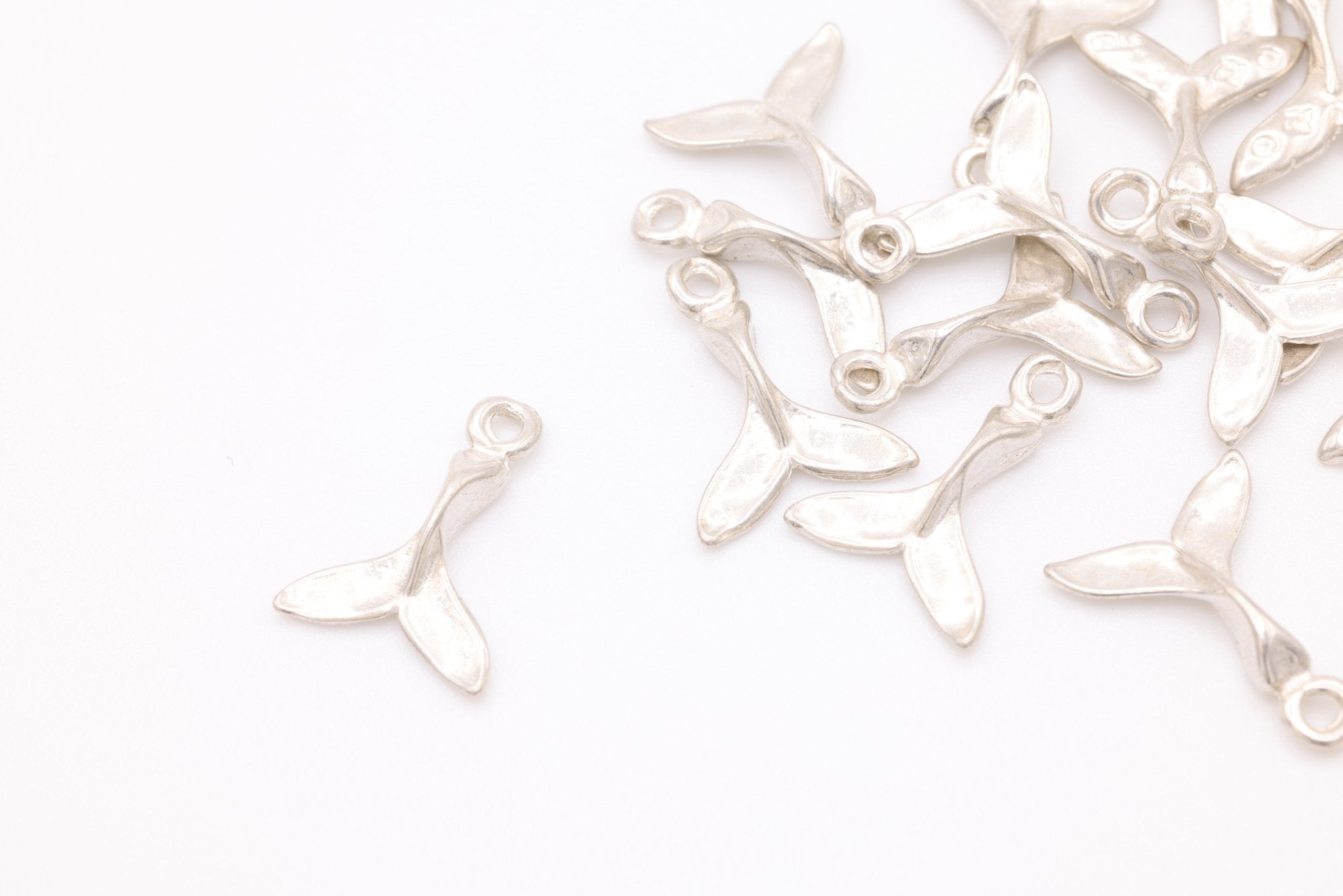 Sterling Wholesale Silver Dolphin Fin Tail Charm, 925 Sterling Silver, 180 - HarperCrown