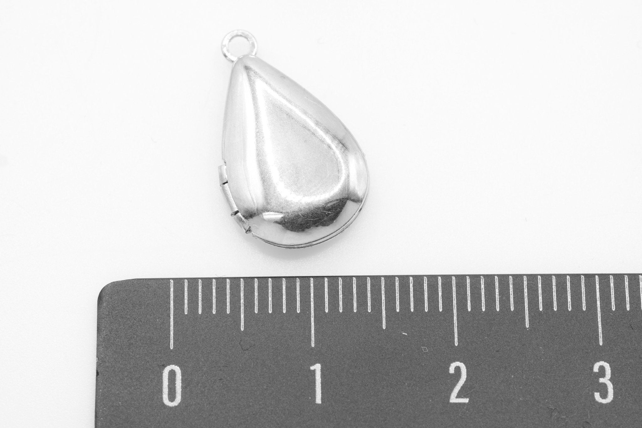 Tear Drop Photo Locket Pendant Charm, Wholesale, 925 Sterling Silver, 15mm x 10mm, DIY Jewelry Supplies - HarperCrown