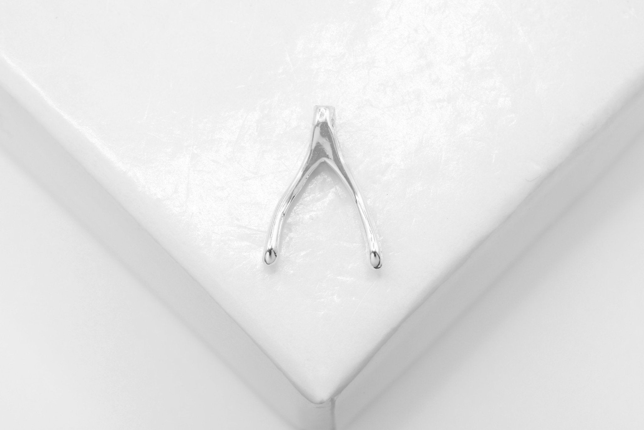 Tiny Wishbone Charm, Wholesale, 925 Sterling Silver, 10mm x 6mm - HarperCrown