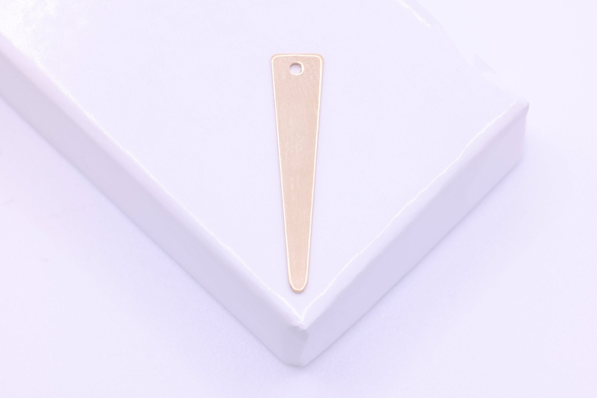 Triangle Charm, Wholesale, 14/20 Gold - Filled, 25mm x 5mm, Blank Spike Drop Jewelry Making Charm - HarperCrown