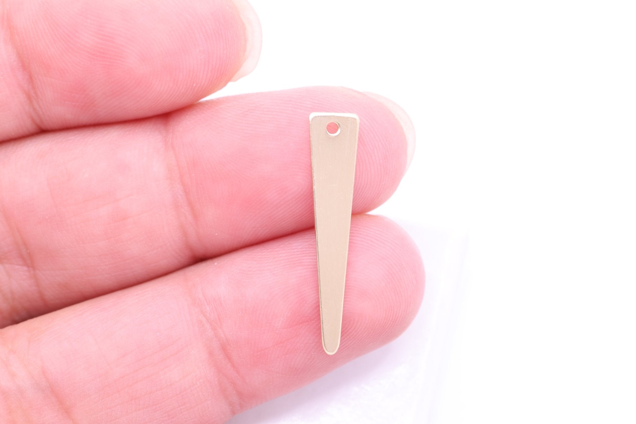 Triangle Charm, Wholesale, 14/20 Gold - Filled, 25mm x 5mm, Blank Spike Drop Jewelry Making Charm - HarperCrown
