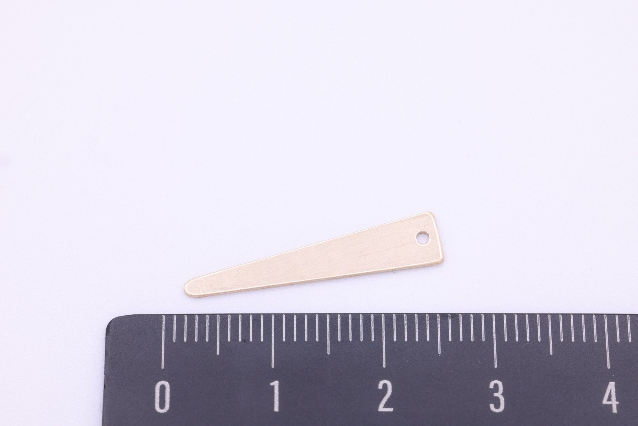 Triangle Charm, Wholesale, 14/20 Gold - Filled, 25mm x 5mm, Blank Spike Drop Jewelry Making Charm - HarperCrown