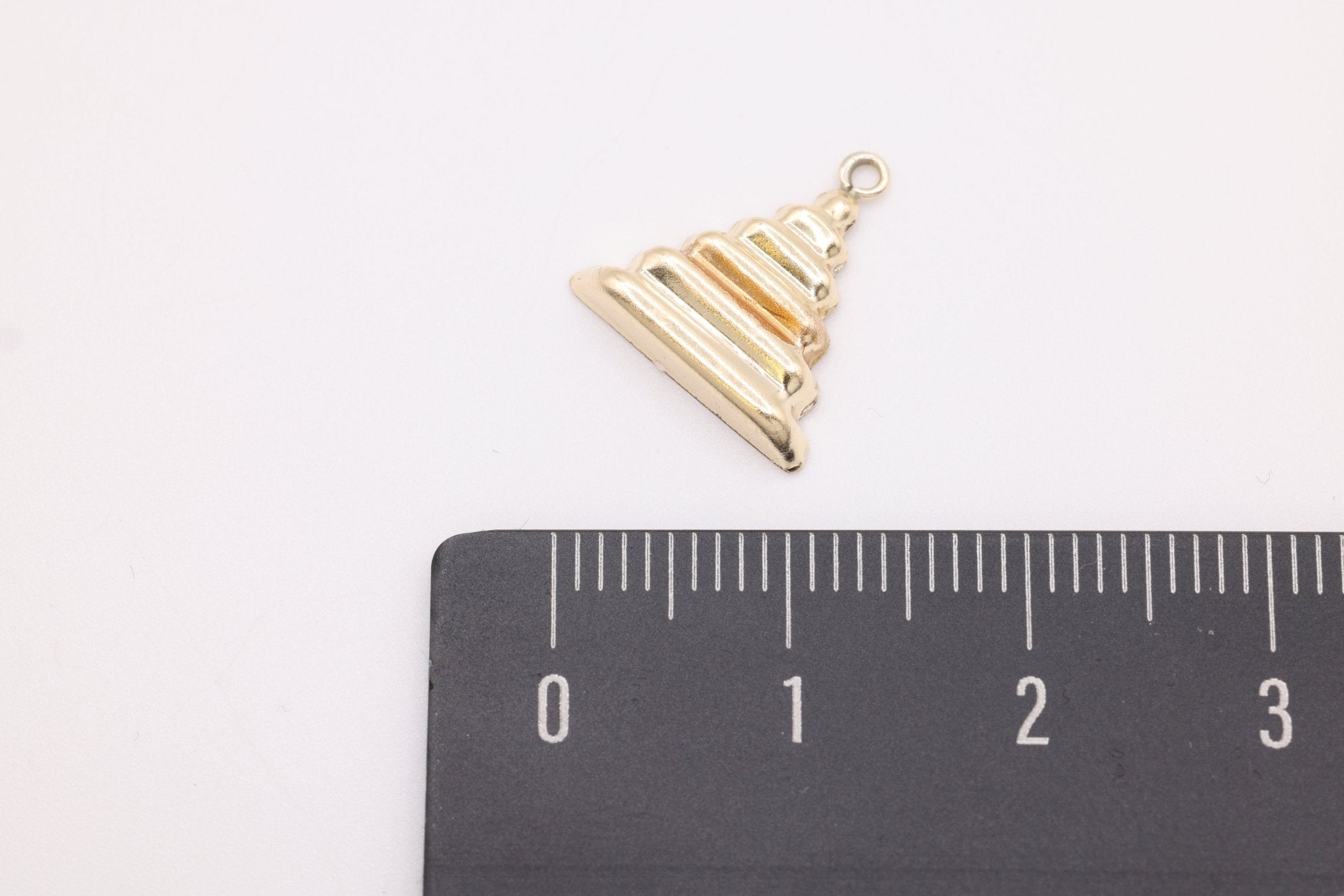 Triangle Stacked Pyramid Charm, Wholesale, 14/20 Gold - Filled, 12mm x 12mm - HarperCrown