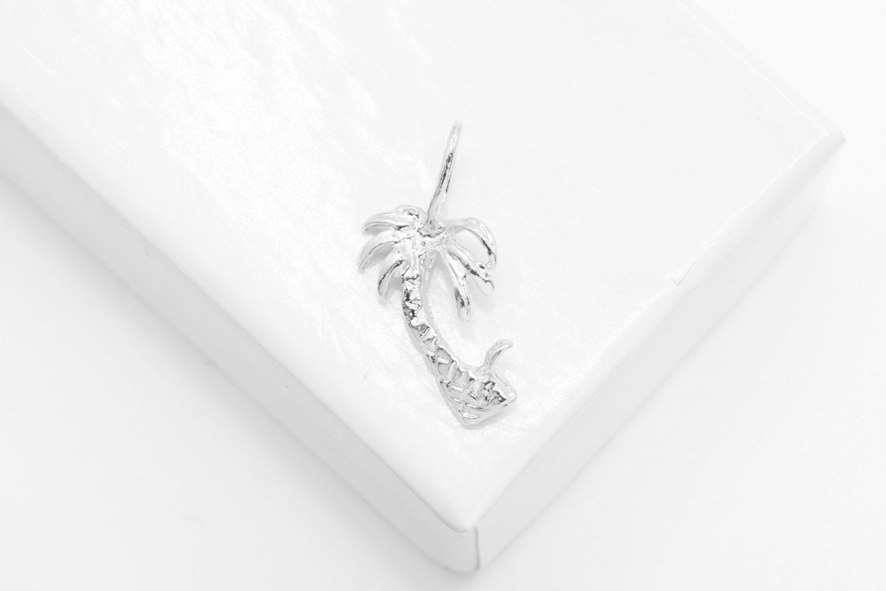 Tropical Palm Tree Charm, Wholesale, 925 Sterling Silver, 17mm x 9mm, Hawaiian Coconut Tree - HarperCrown