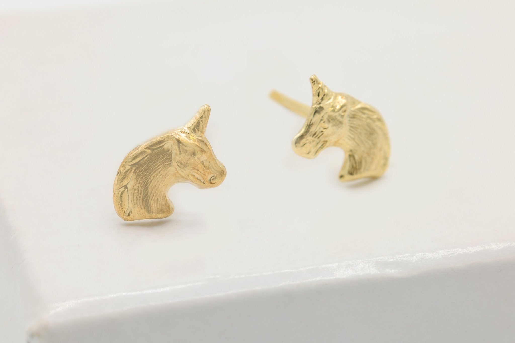 Unicorn Stud Earring, 14/20 Gold - Filled, 8mm x 5mm, Wholesale, Pay Per Piece - HarperCrown
