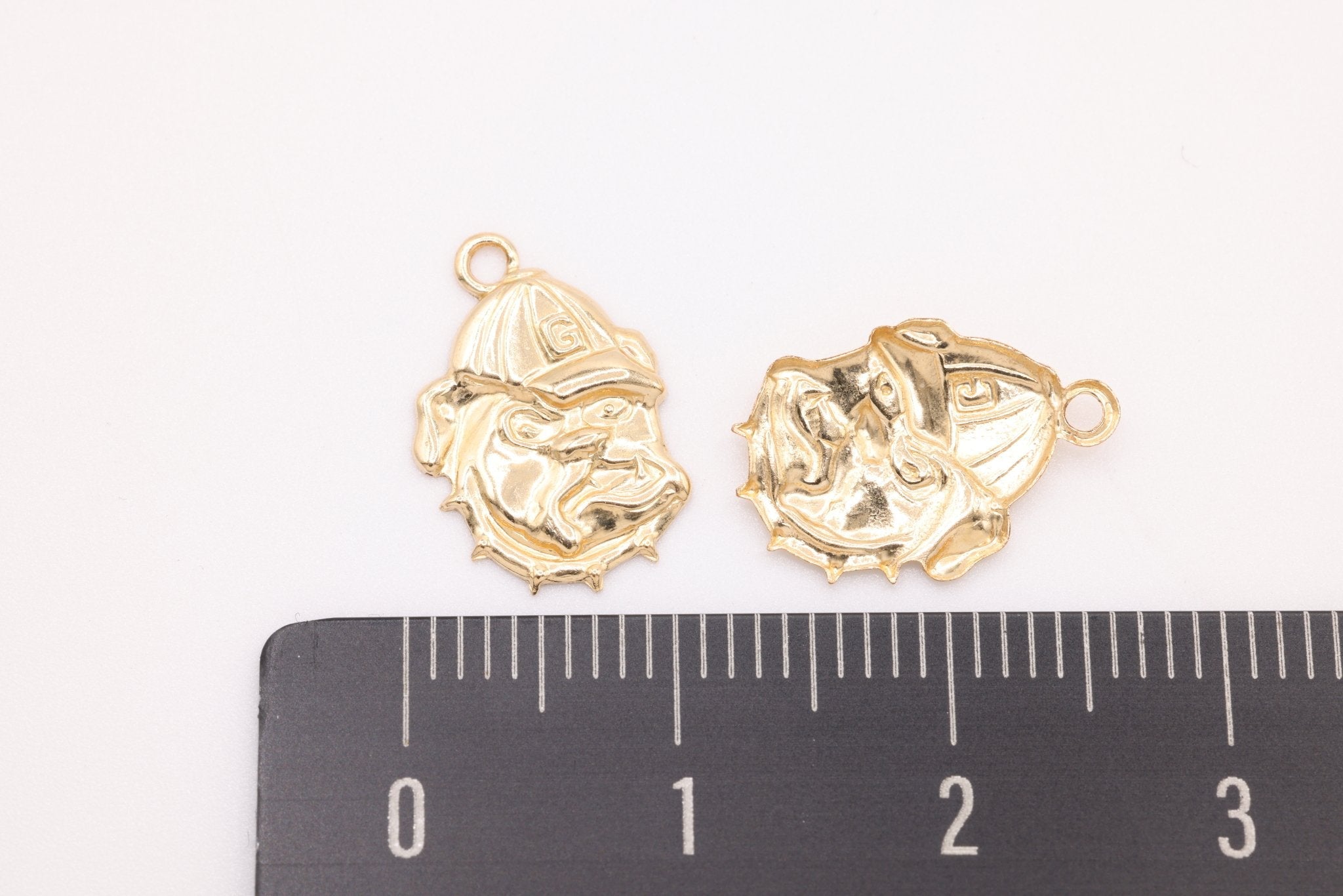 University of Georgia Bulldog Charm, 14K Gold - Filled, 14mm x 9mm, Bulk DIY Wholesale Jewelry Making Charm - HarperCrown