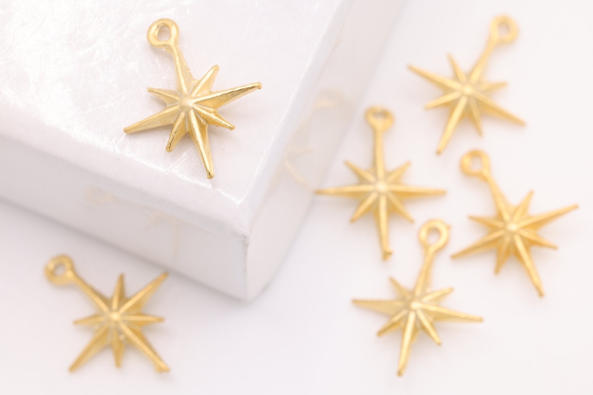 Vermeil Wholesale Gold or Sterling Silver Twinkle Star Charms - Tiny Star Charm, Starlight, North Star, Celestial Sky Charm, Asterisk Charm, 518 - HarperCrown