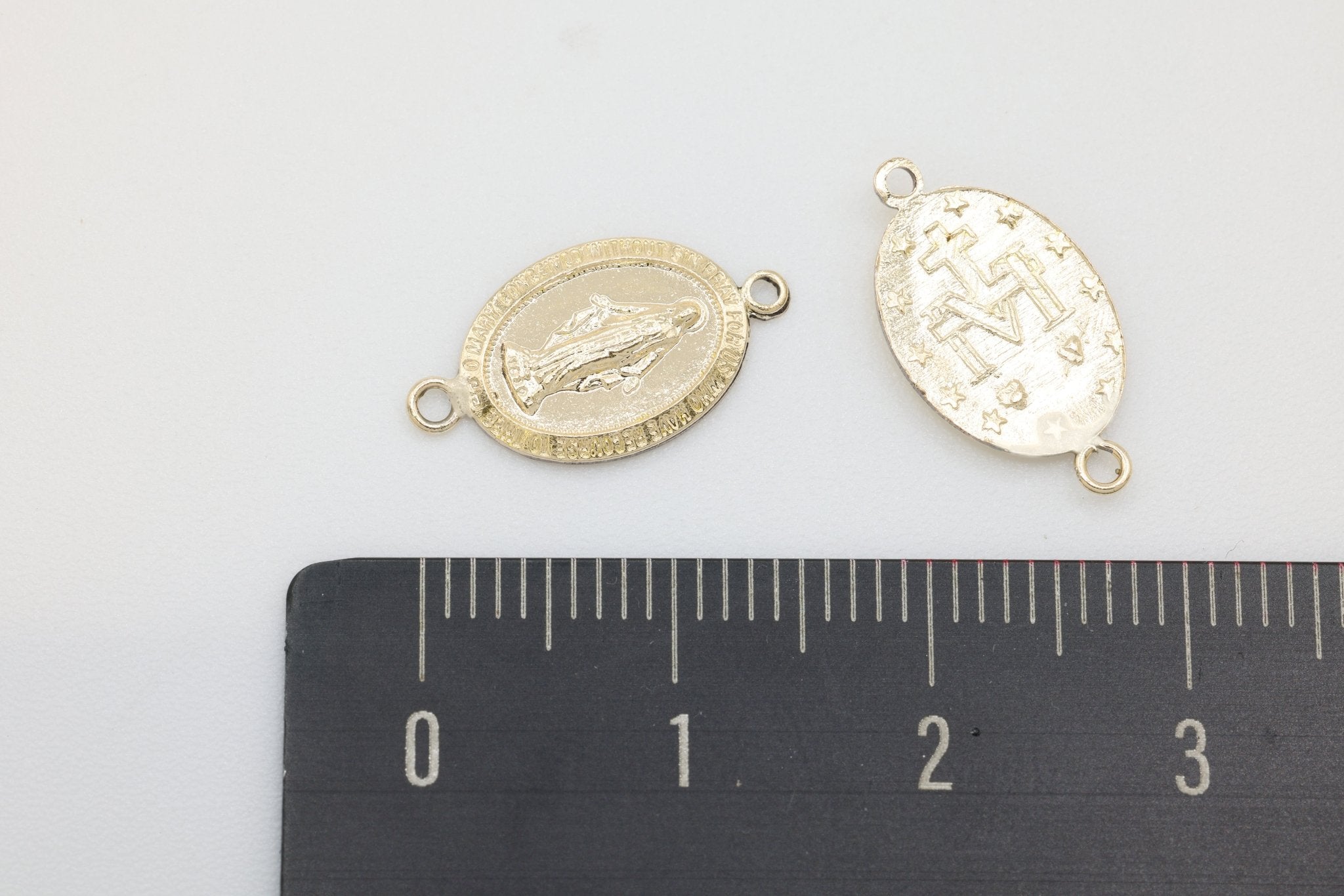 Virgin Mary Connector Charm, Wholesale, 14/20 Gold - Filled, 13mm x 9mm, Catholic Religious Our Lady of Guadalupe, Jewelry Making Charm - HarperCrown