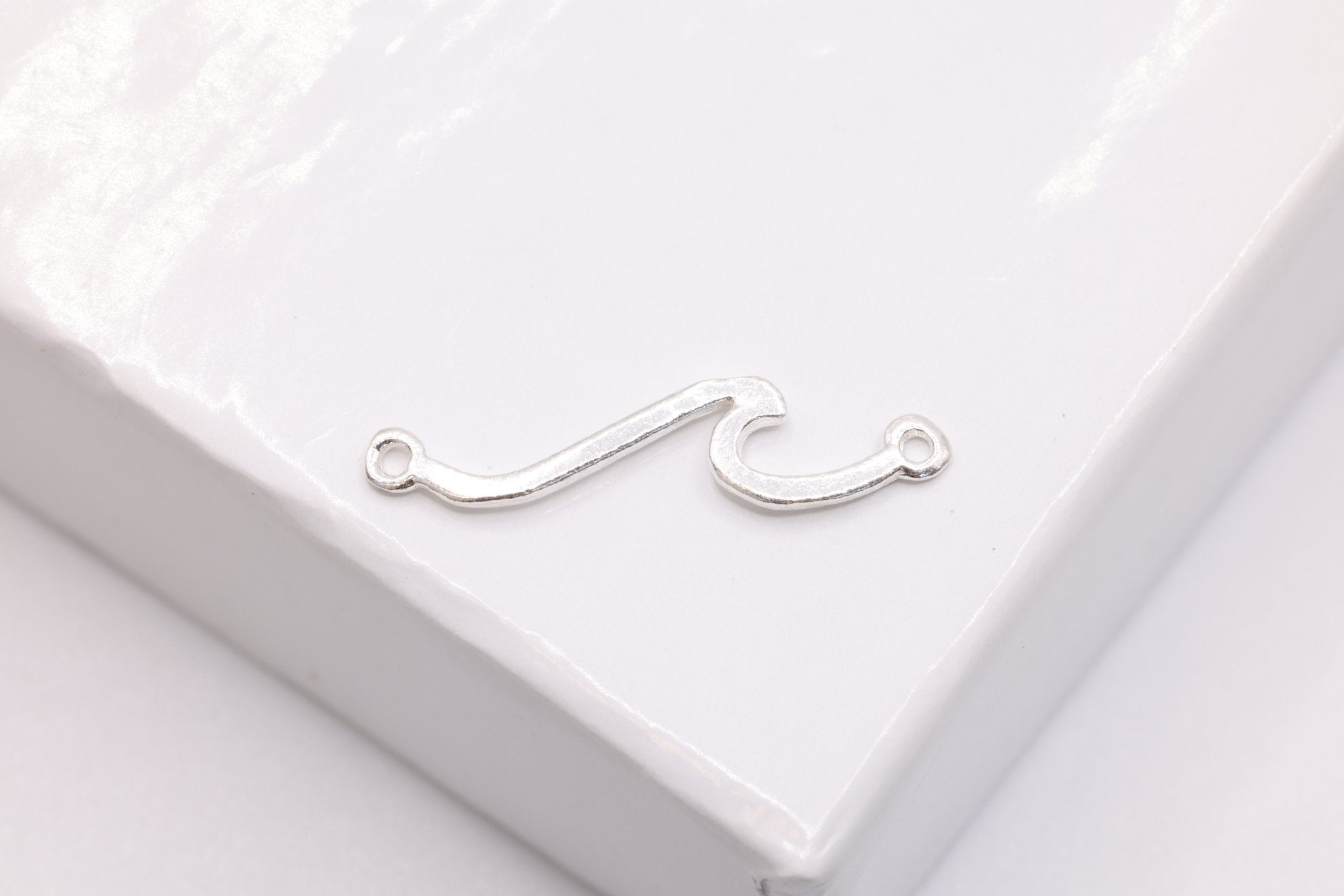 Wave Connector Charm, 925 Sterling Silver, 16mm x 4mm, Bulk Jewelry Making Charms - HarperCrown