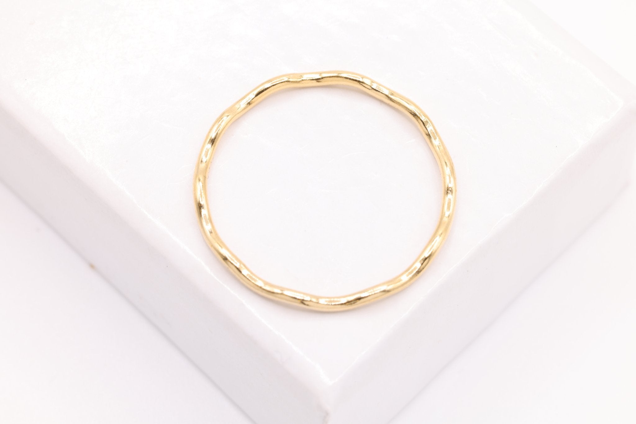 Wavy Ring, 14K Gold - Filled, Dainty Stacking Wavy Ring, Wholesale Bulk DIY Jewelry Making Charms - HarperCrown