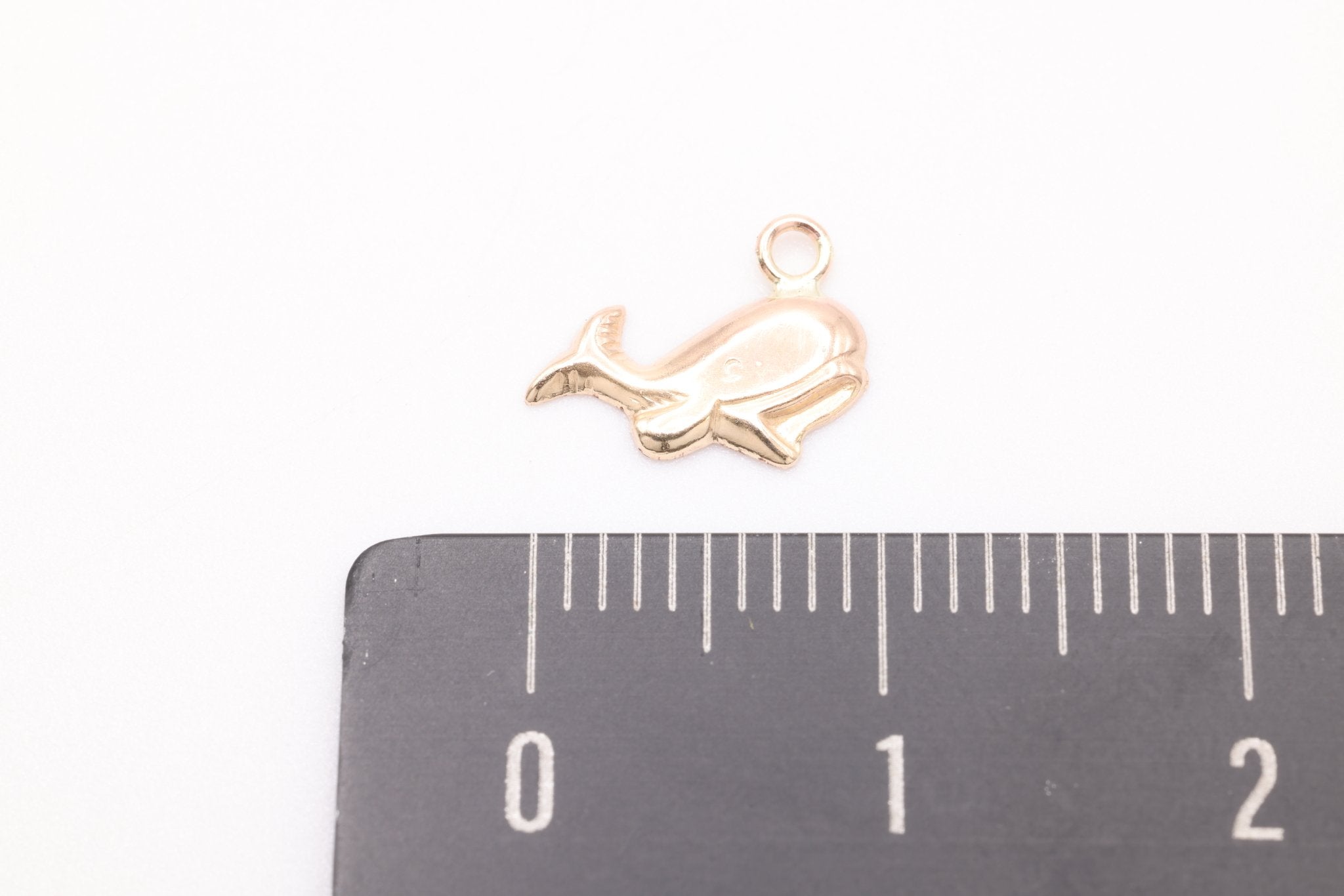 Whale Charm, Gold - Filled, 10mm x 7mm, Small Ocean Blue Whale Charm, Bulk Wholesale Jewelry Making Charm - HarperCrown