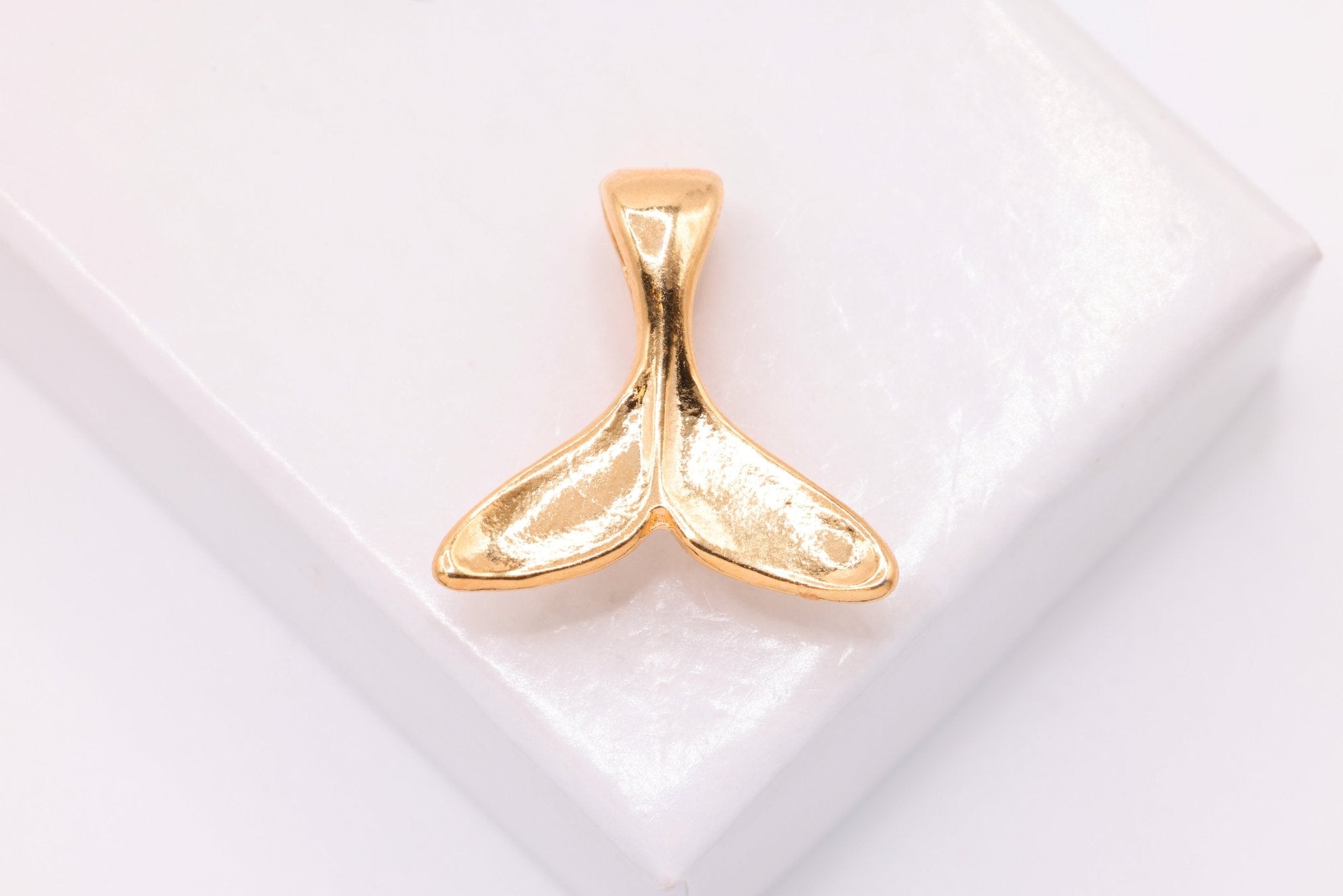 Whale Tail Charm, Wholesale, 18K Rose Gold - Plated 925 Sterling Silver, 16mm x 15mm, Dolphin Fin Tail - HarperCrown
