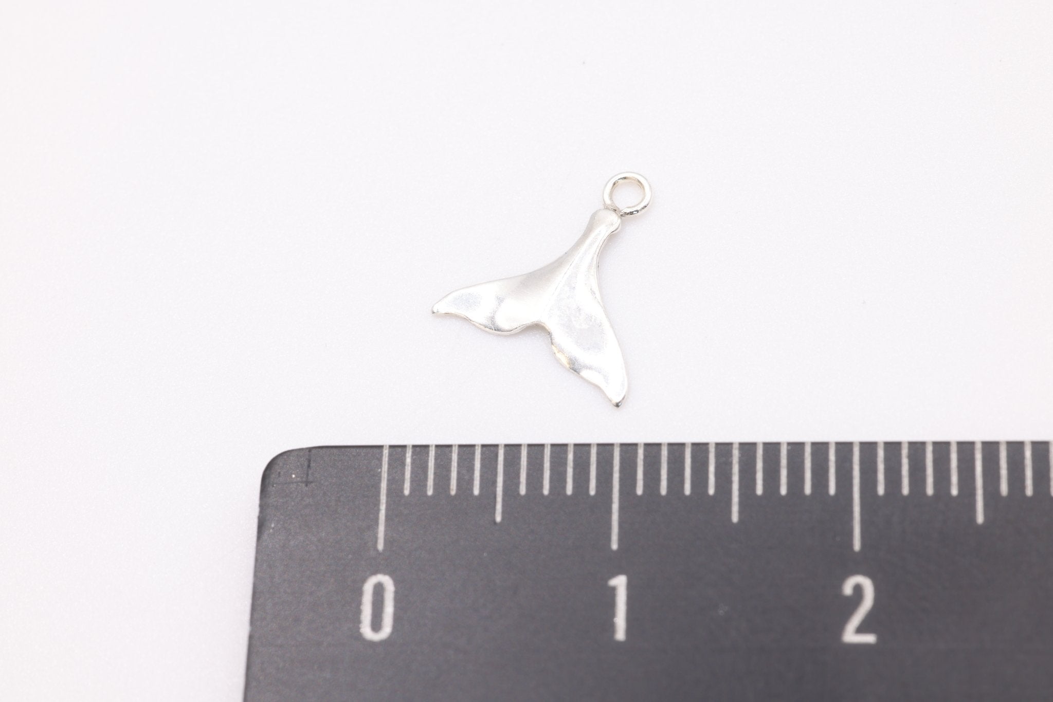 Whale Tail Wholesale Charm, 925 Sterling Silver, 10mm x 10mm, Permanent Bulk Jewelry Making Charms - HarperCrown