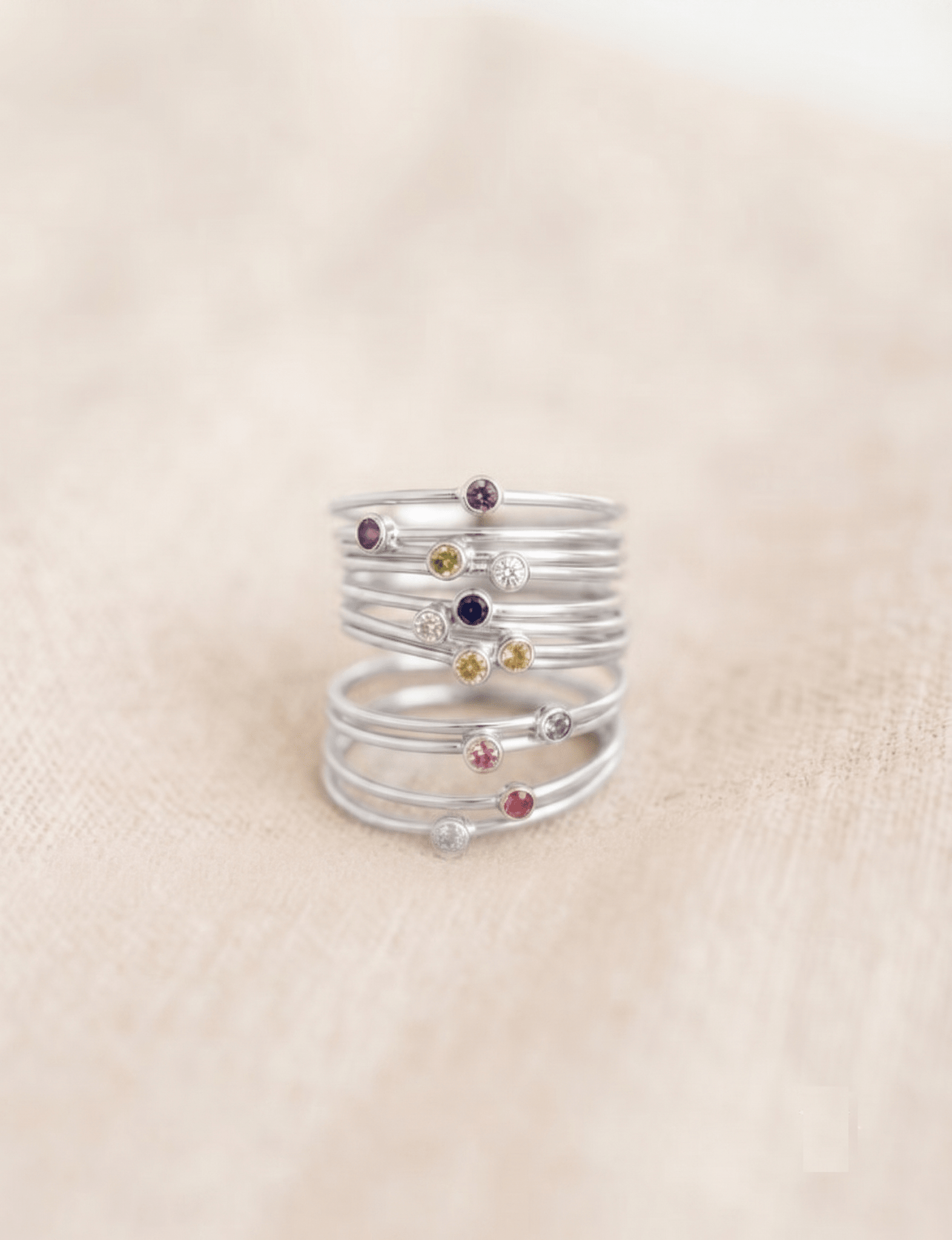 Wholesale Birthstone Stacking Ring/ Minimal Ring/ Custom Ring/ Birthstone Jewelry/ 14k Gold Filled Ring/ Midi Ring/ Everyday Ring/ Birthstone Ring/Silver - HarperCrown