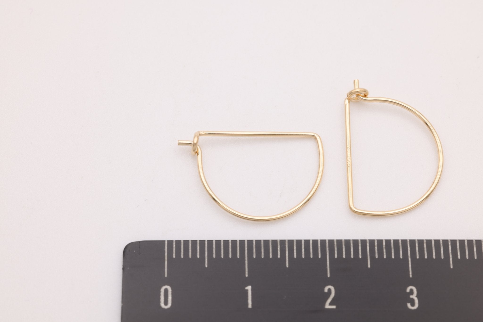 Wire Arch Beading Hoop Earrings, 14K Gold - Filled, 16mm x 12mm, Minimalist Delicate, Wholesale Jewelry Earrings - HarperCrown