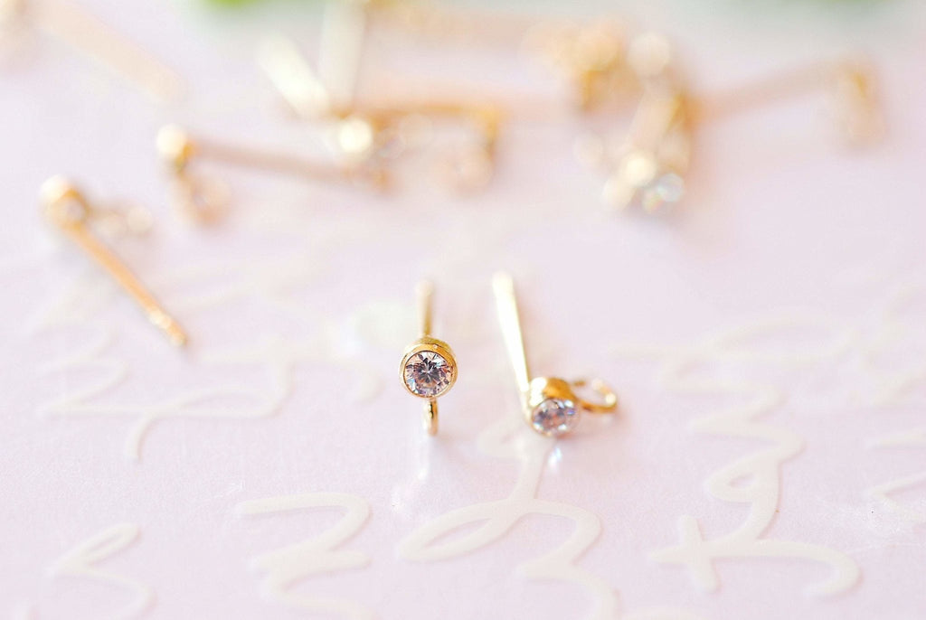 Bezel Earring Studs, Hypoallergenic Earring Studs, Tiny Stud Earrings, Stud  Earrings, Minimalist Earrings, Diamond Stud Earrings, Gold Studs 