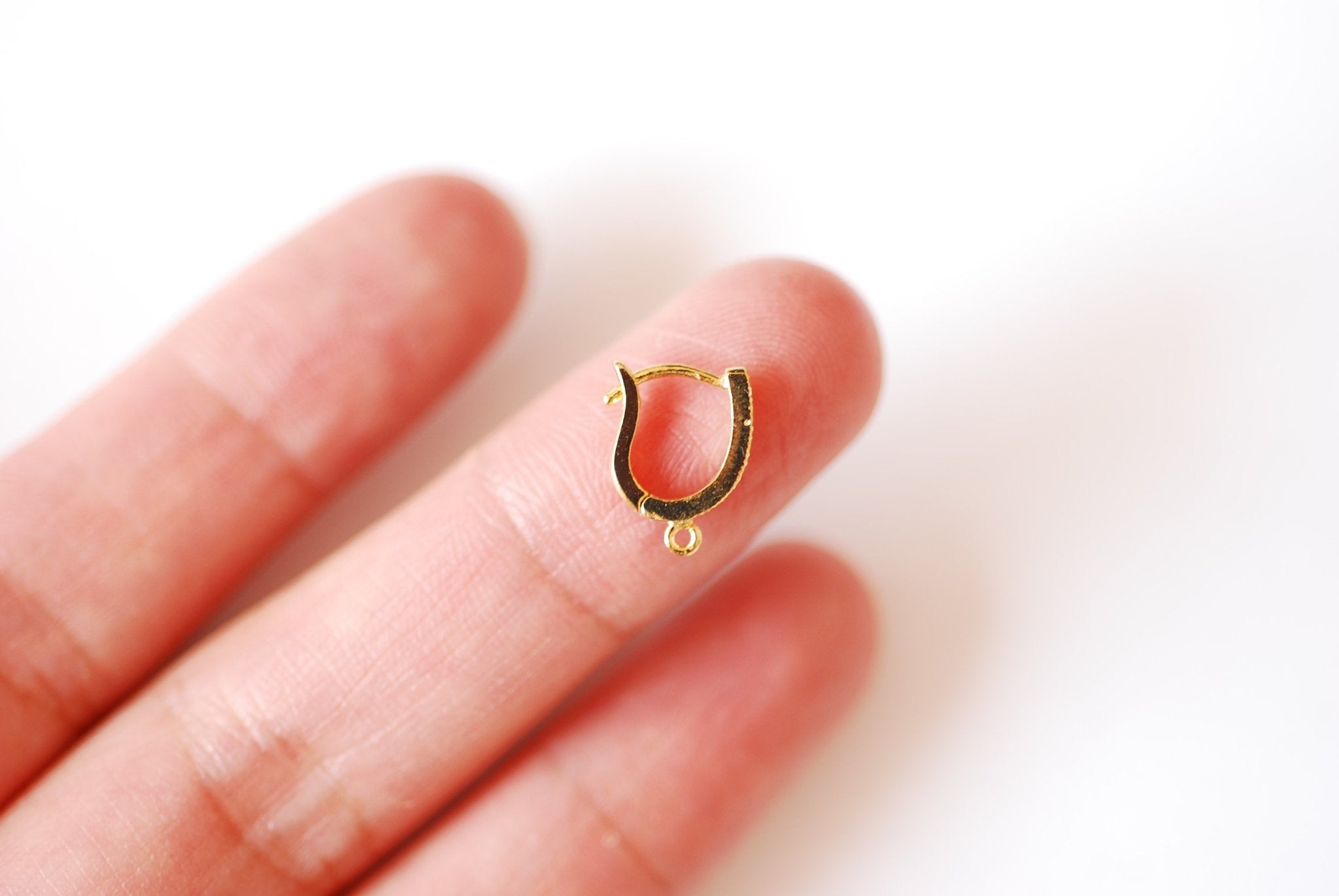 1 Pair 18k gold Pave Cubic Zirconia Leverback Earrings - 18k vermeil gold plated 925 sterling silver pave leverback earrings with ring - HarperCrown