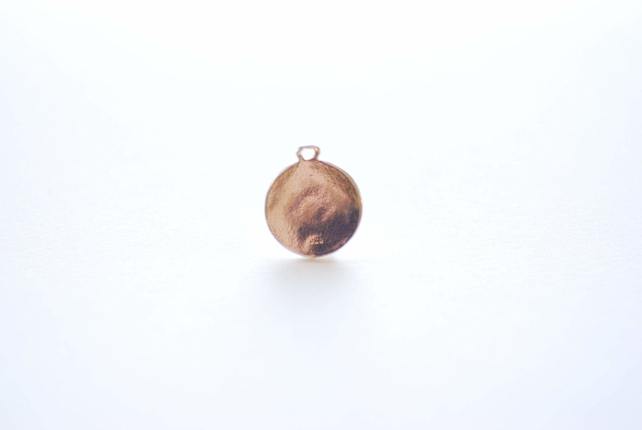 13mm Evil Eye Circle Disc- 18k gold plated vermeil or sterling silver, Round Pendant, Round Evil Eye Charm, Eye of Ra, Yoga Charm, 502 - HarperCrown