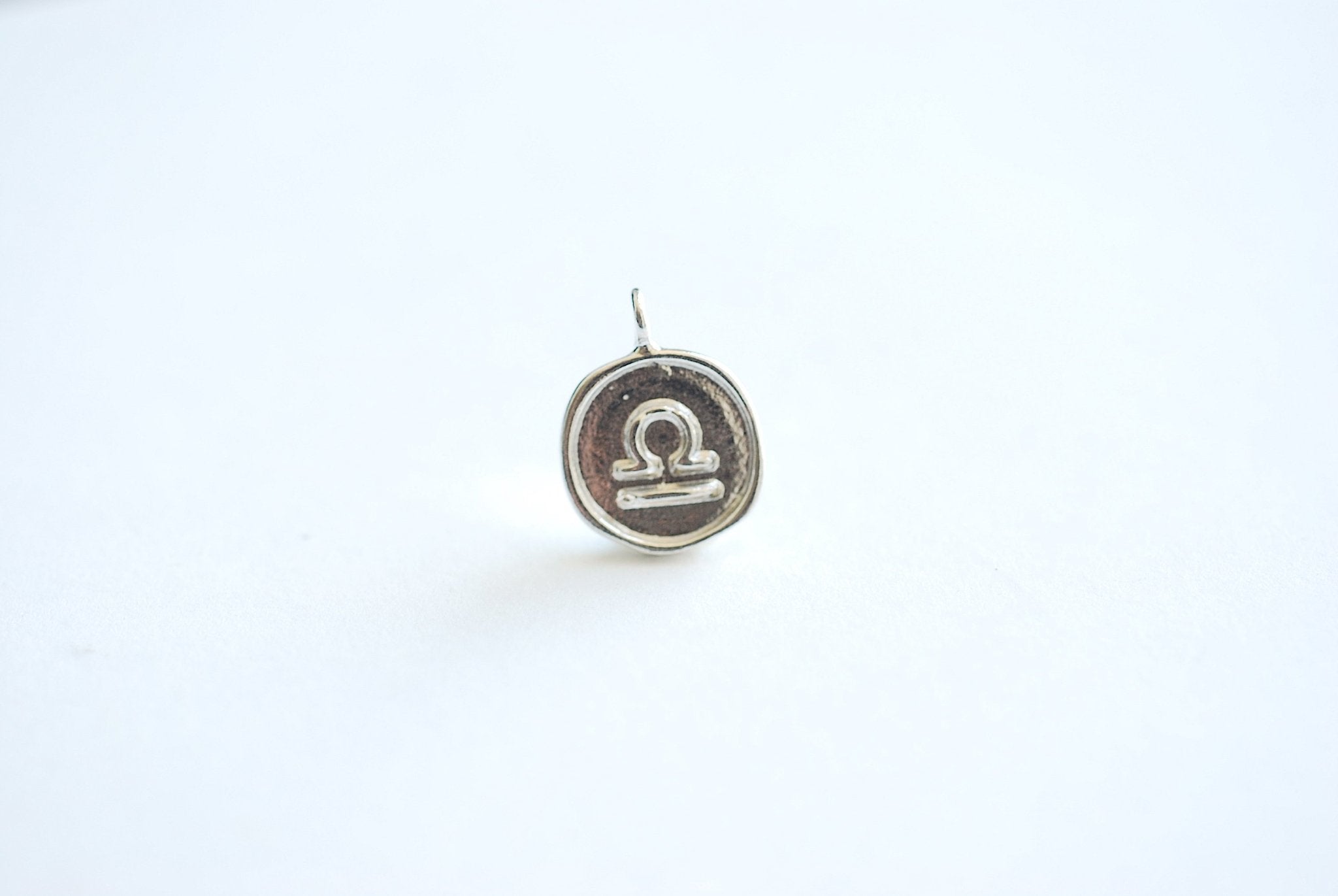 13mm Zodiac Sign Circle Disc Charm - 18k vermeil gold plated 925 Sterling Silver, Astrology Birthday Horoscope Constellation Celestial - HarperCrown