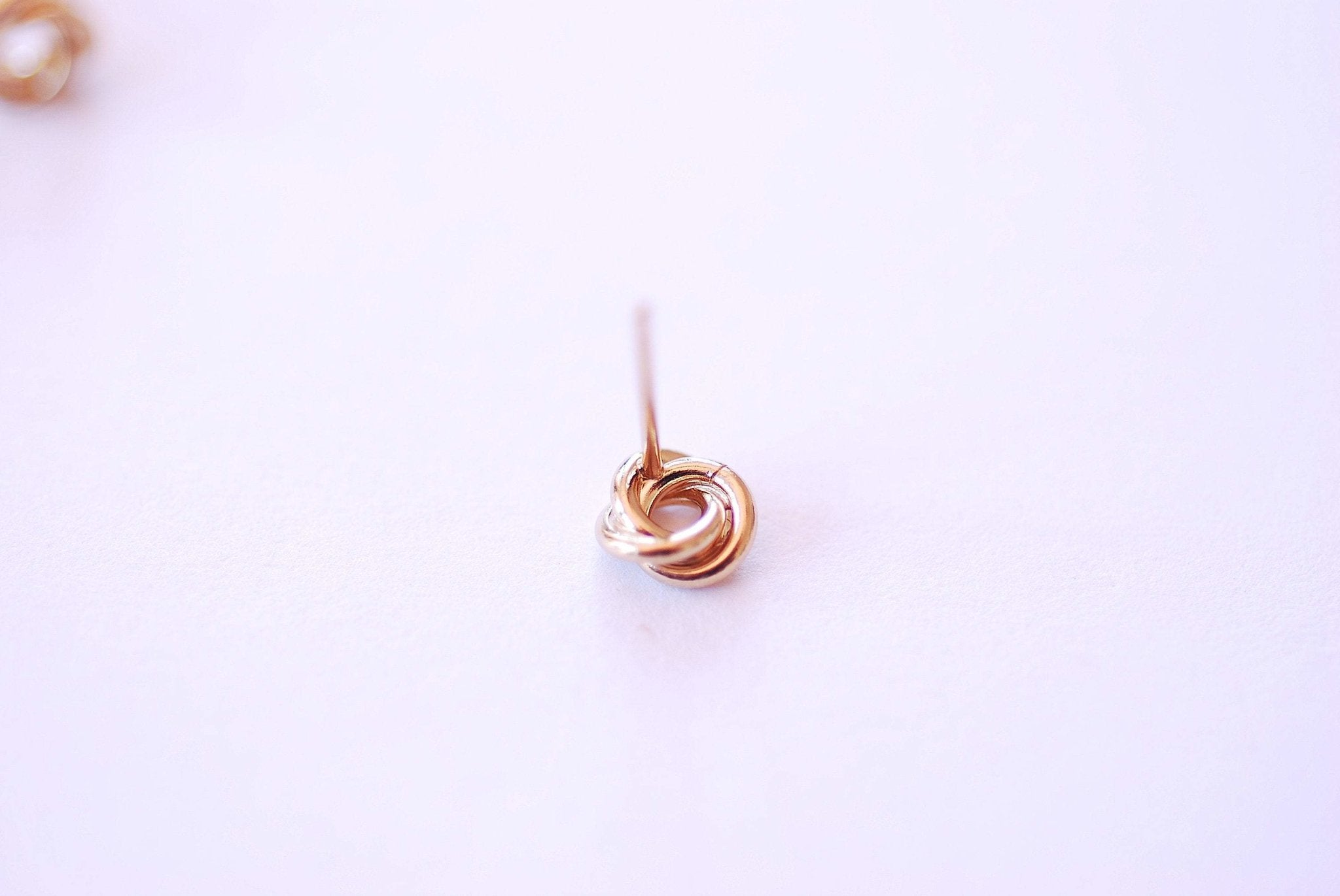 14k Gold Fill or 925 Sterling Silver Love Knot Stud Earrings Bridal Jewelry Gift for Her Gold Stud Earrings Dainty Minimalist Earrings - HarperCrown