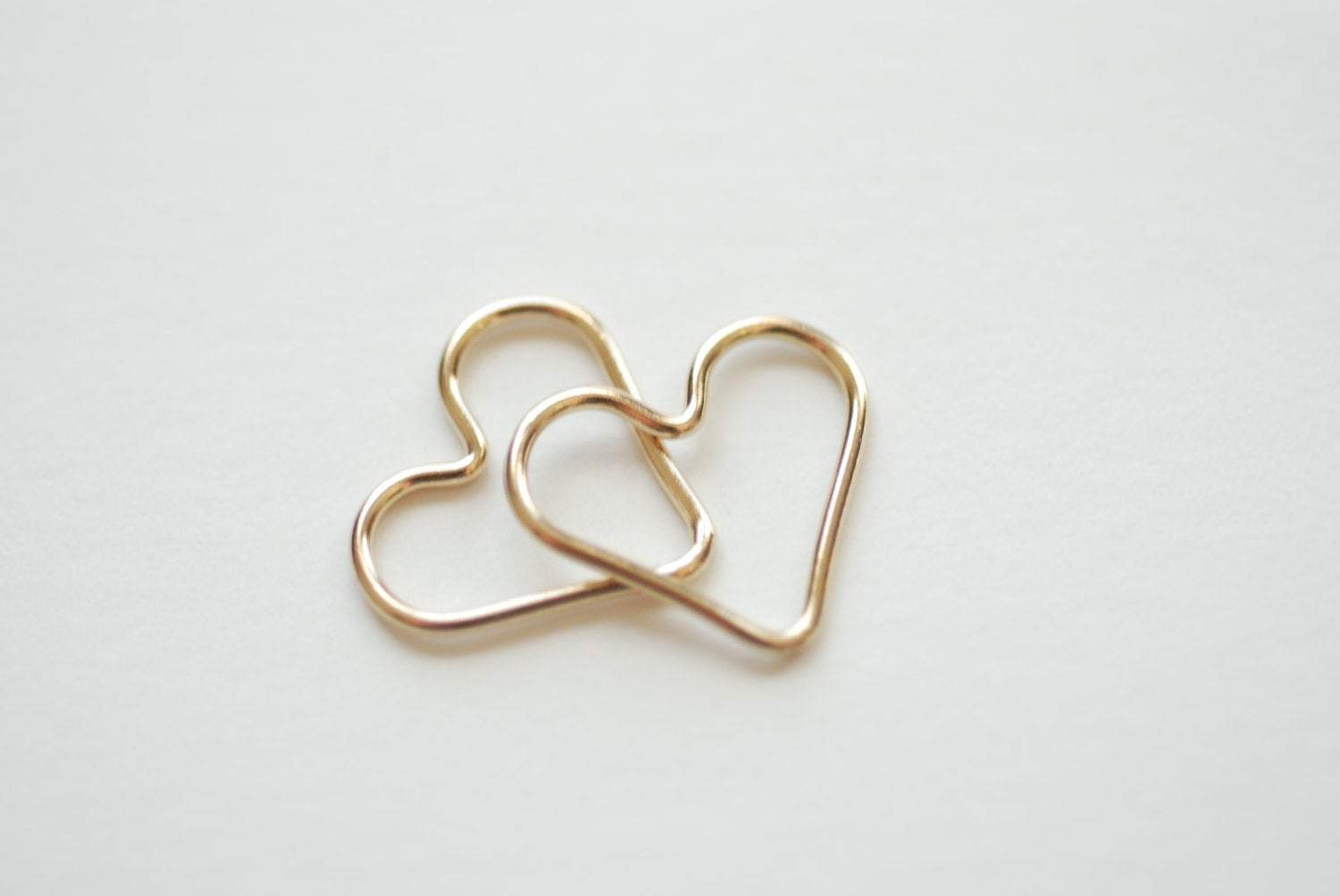 Open Heart Wire Connector Charm, 14K Gold-Filled or 925 Sterling Silver, 15mm x 12mm 18 Gauge, Link Spacer Jump Rings