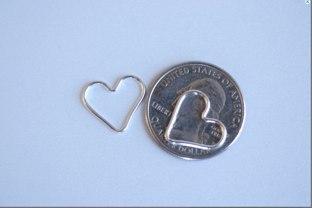 Open Heart Wire Connector Charm, 14K Gold-Filled or 925 Sterling Silver, 15mm x 12mm 18 Gauge, Link Spacer Jump Rings