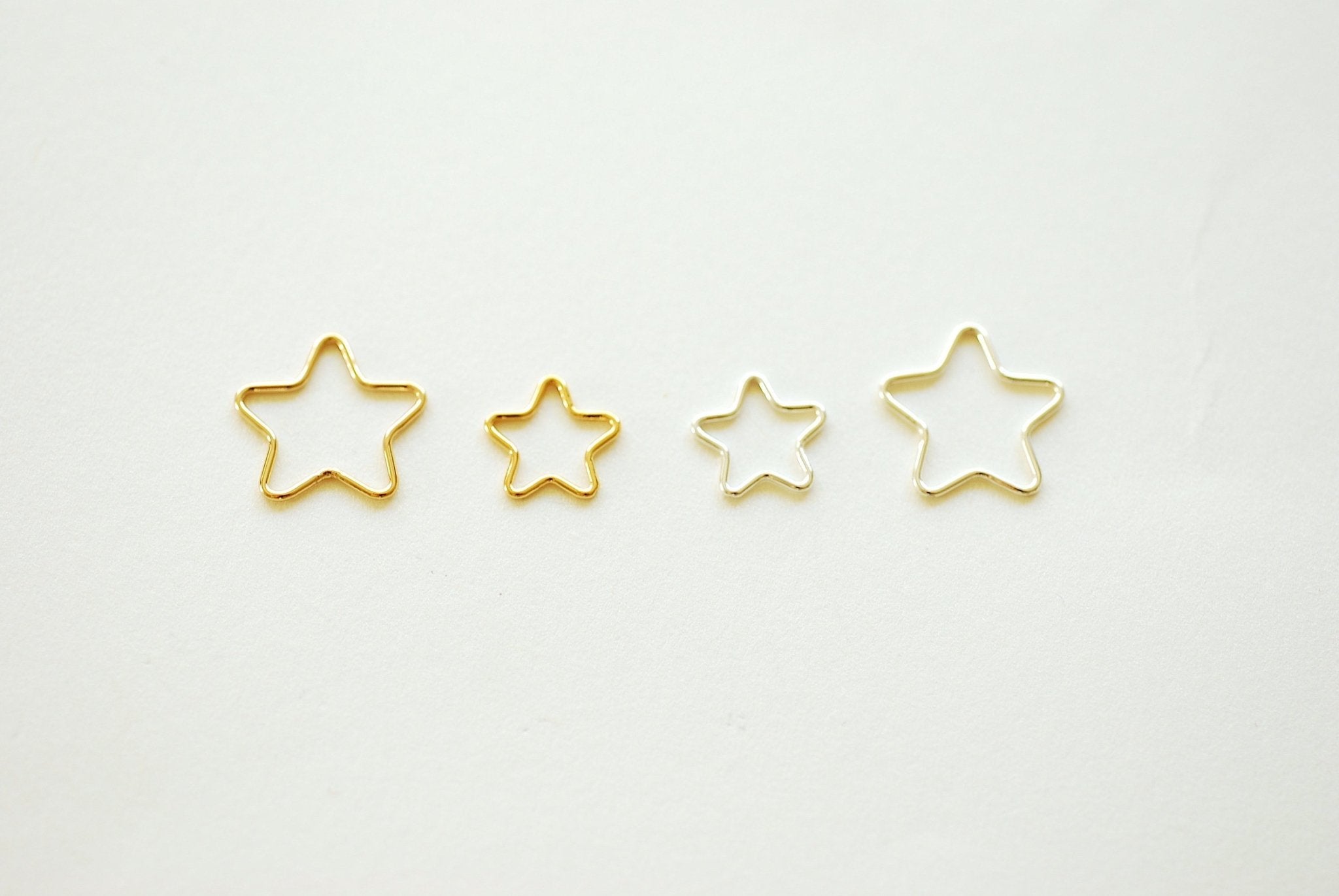 Open Star Wire Connector Link, 14/20 Gold-Filled or 925 Sterling Silver, Star Jump Rings, 20 gauge wire, Spacer