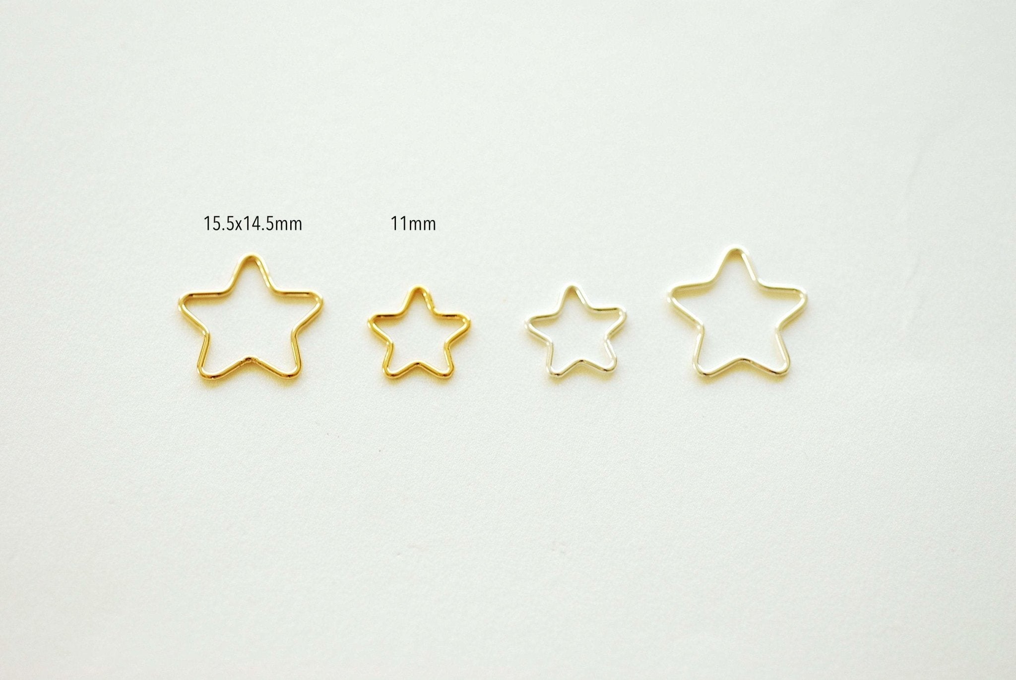Open Star Wire Connector Link, 14/20 Gold-Filled or 925 Sterling Silver, Star Jump Rings, 20 gauge wire, Spacer