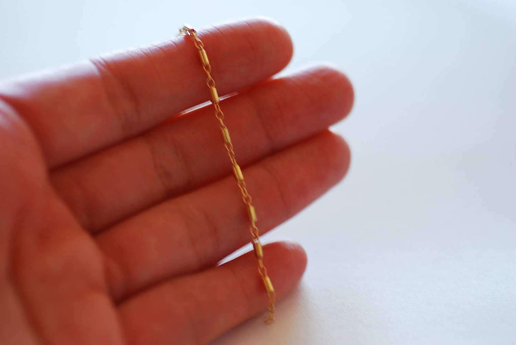 Wholesale Jewelry Supplies 14k Gold Filled 3mm Tube Bar Chain 14k gf