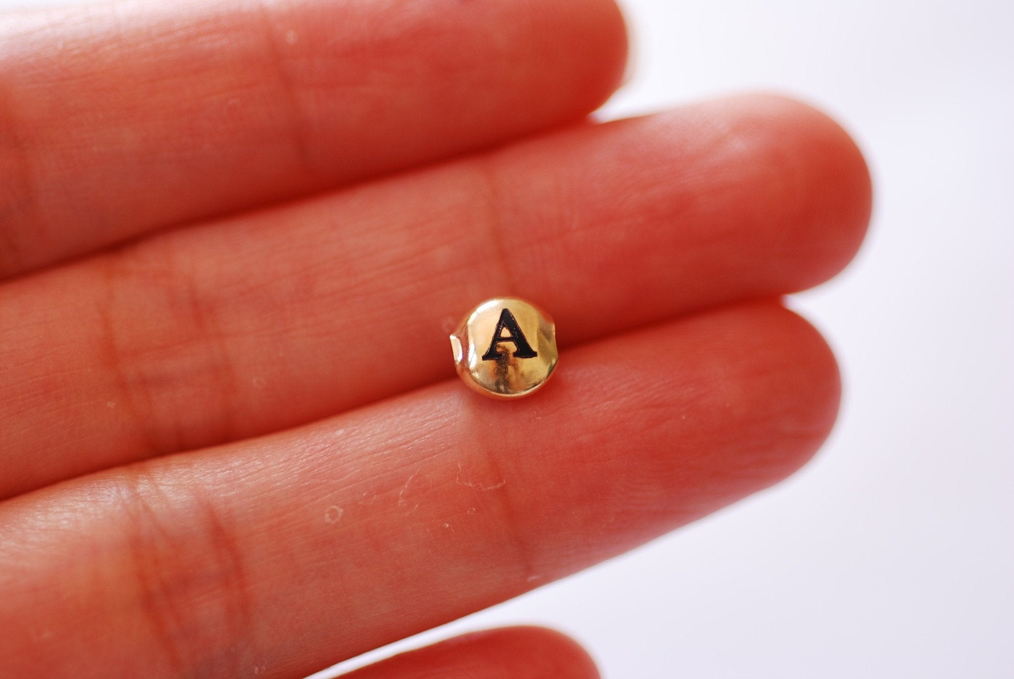14k Gold Filled Alphabet Letter Initial Beads - 7mm Yellow Gold Filled Personalized Word Name Necklace Bracelet Seamless Oval beads - HarperCrown